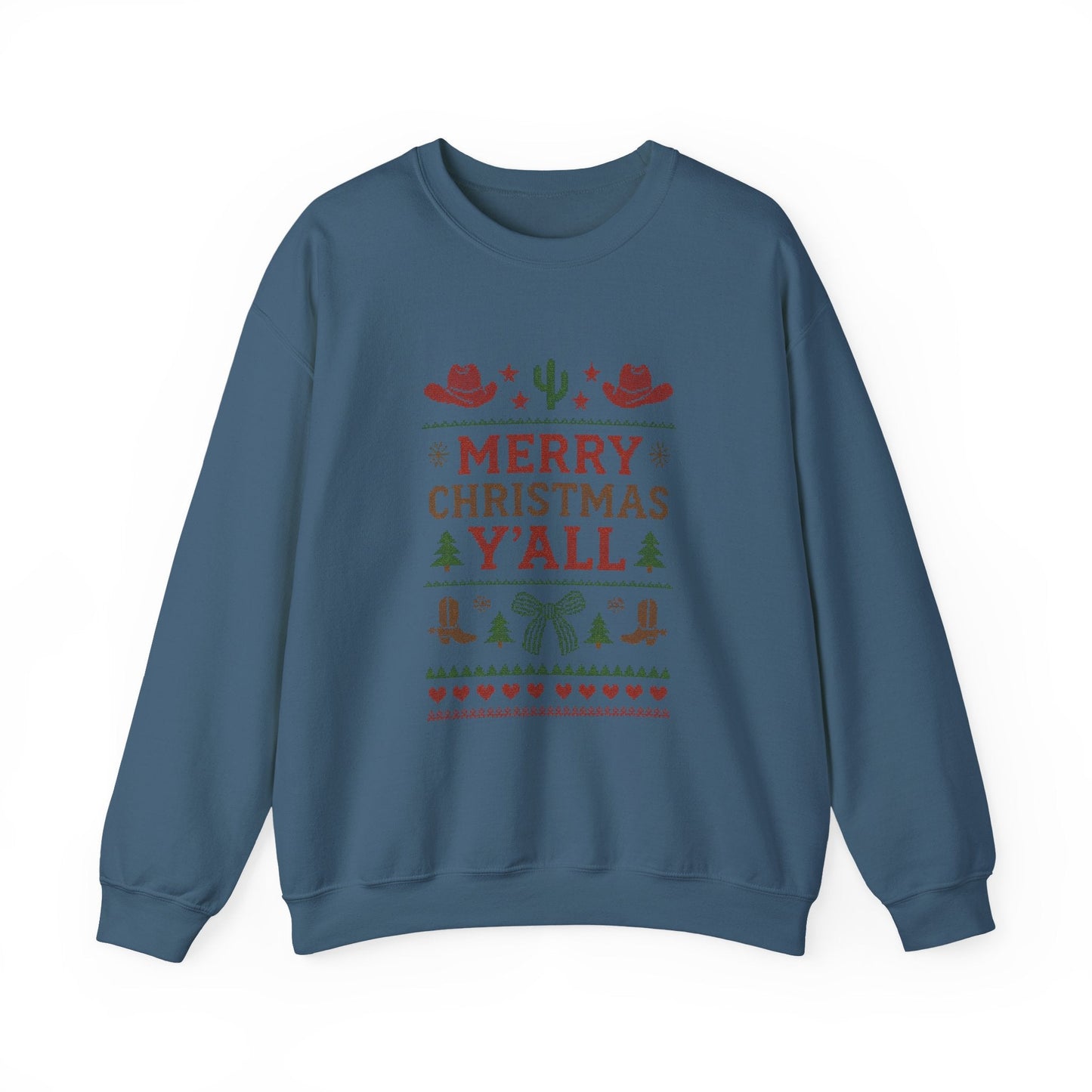 Yeehaw Holiday Sweater: Festive Ranch Crewneck for a Country Christmas - Popbydesign