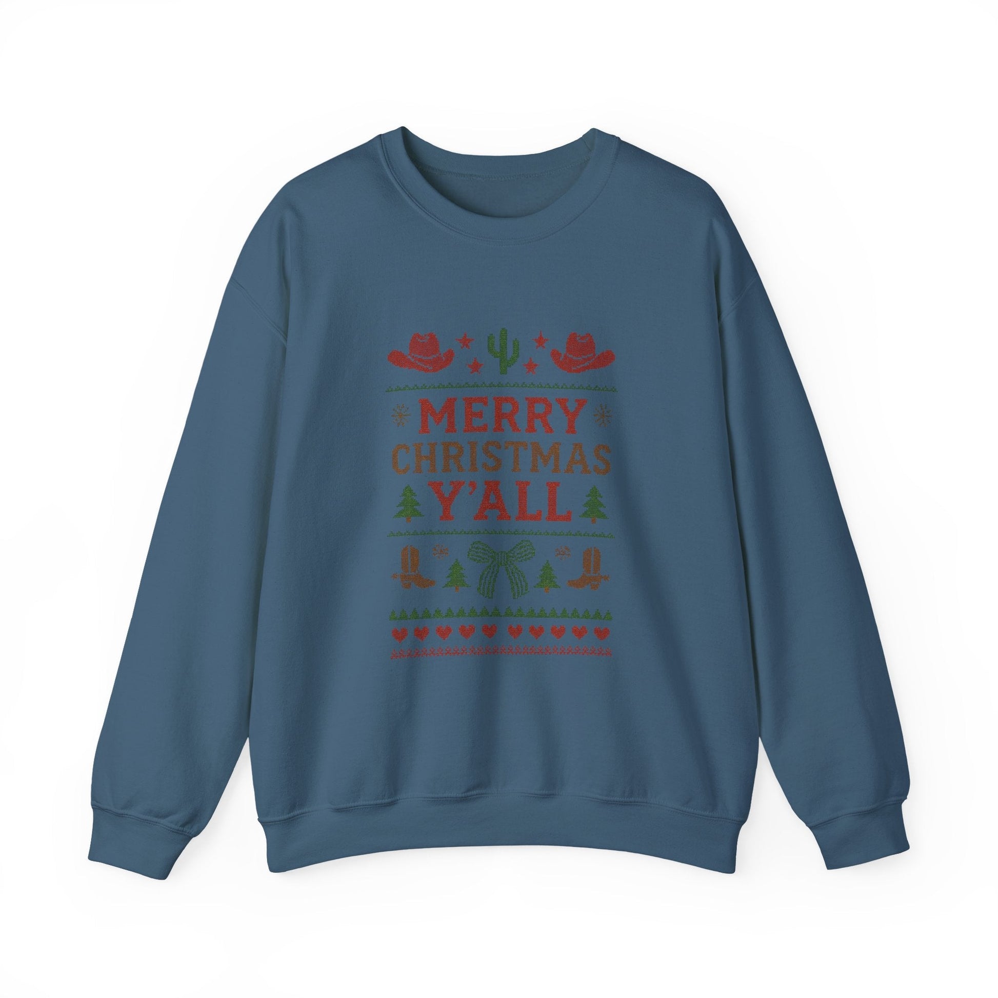 Yeehaw Holiday Sweater: Festive Ranch Crewneck for a Country Christmas - Popbydesign