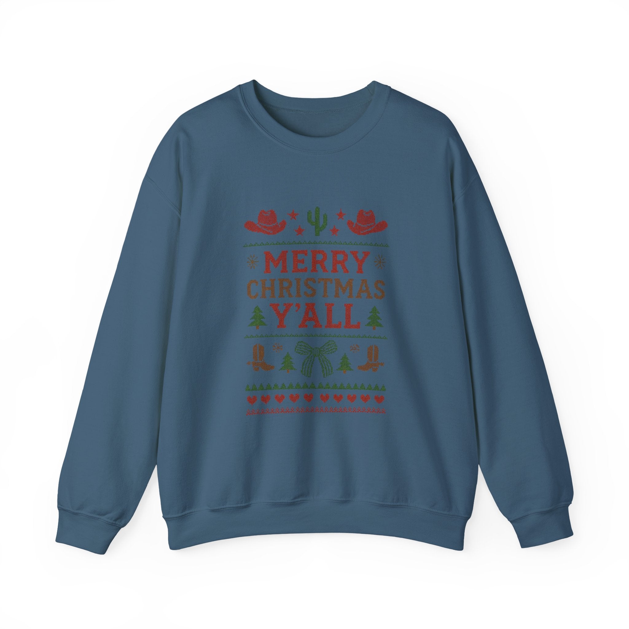 Yeehaw Holiday Sweater: Festive Ranch Crewneck for a Country Christmas by PopCultureByDesign36