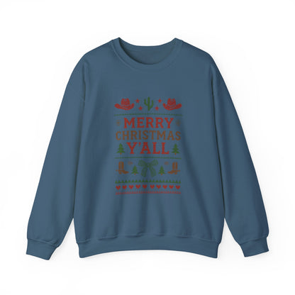 Yeehaw Holiday Sweater: Festive Ranch Crewneck for a Country Christmas - Popbydesign