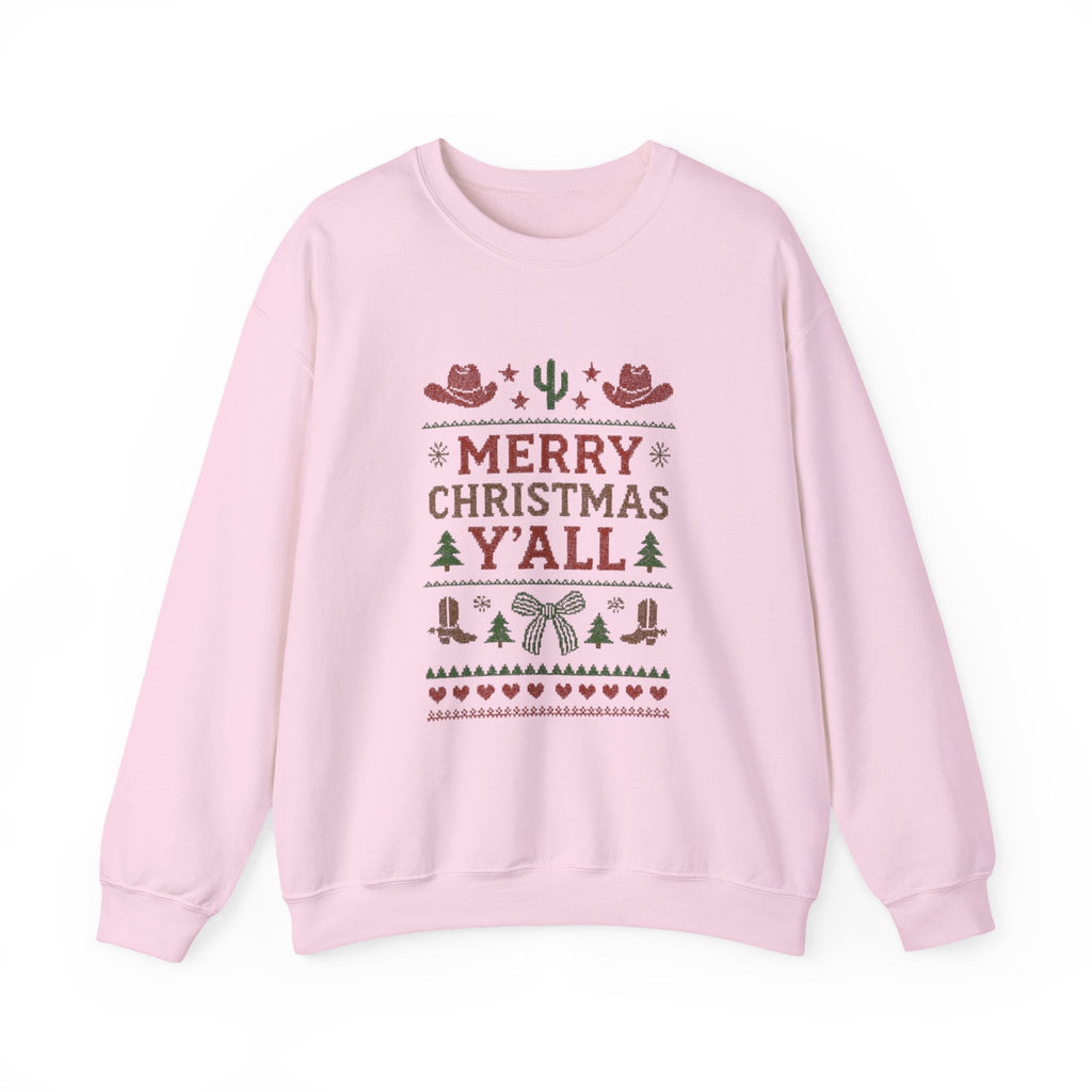 Yeehaw Holiday Sweater: Festive Ranch Crewneck for a Country Christmas by PopCultureByDesign36