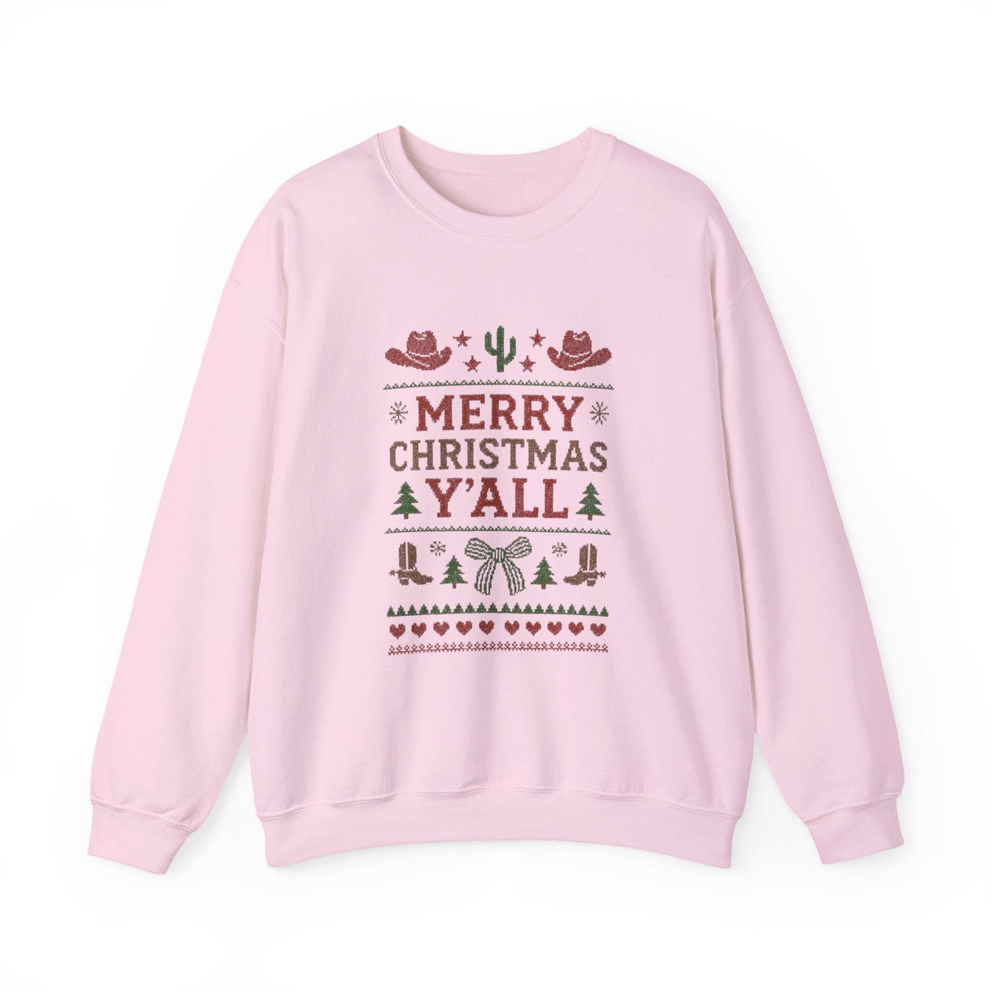 Yeehaw Holiday Sweater: Festive Ranch Crewneck for a Country Christmas - Popbydesign