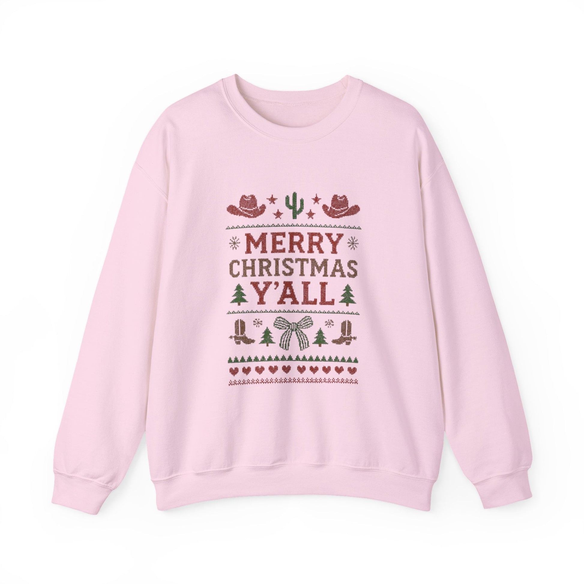 Yeehaw Holiday Sweater: Festive Ranch Crewneck for a Country Christmas - Popbydesign