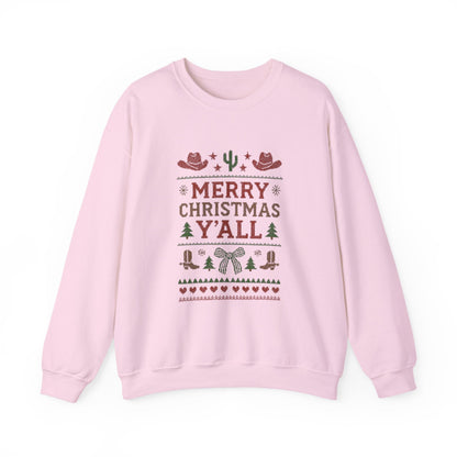 Yeehaw Holiday Sweater: Festive Ranch Crewneck for a Country Christmas - Popbydesign