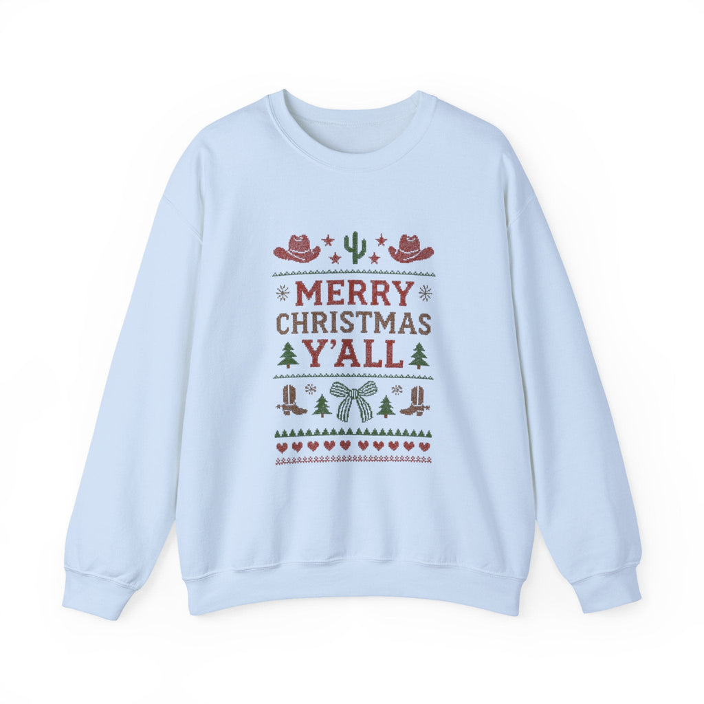 Yeehaw Holiday Sweater: Festive Ranch Crewneck for a Country Christmas by PopCultureByDesign36