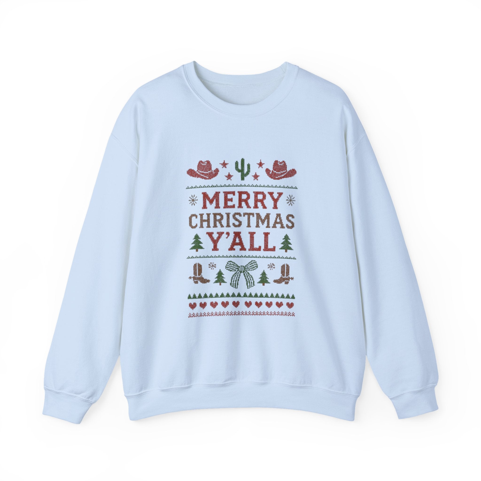 Yeehaw Holiday Sweater: Festive Ranch Crewneck for a Country Christmas by PopCultureByDesign36