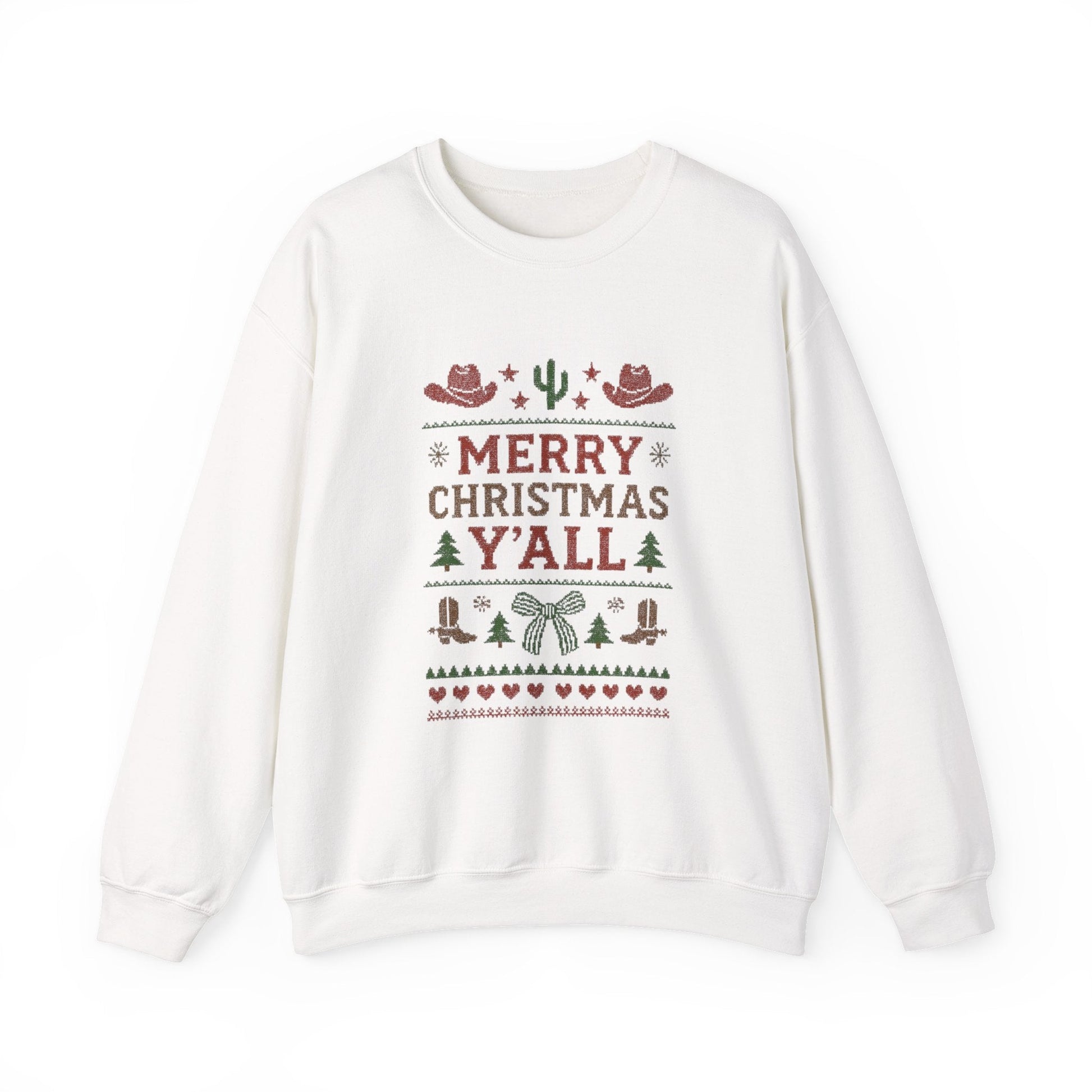 Yeehaw Holiday Sweater: Festive Ranch Crewneck for a Country Christmas - Popbydesign