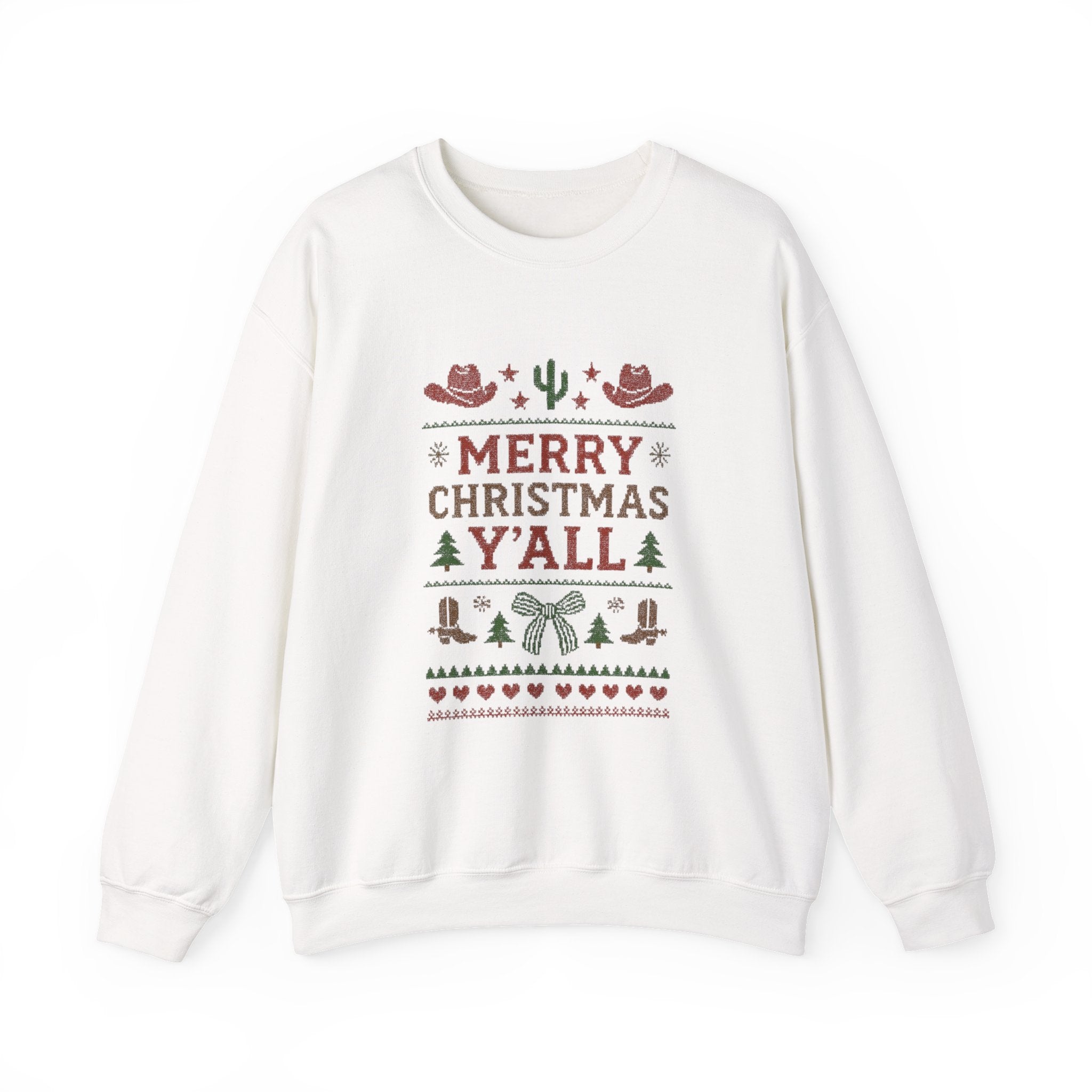 Yeehaw Holiday Sweater: Festive Ranch Crewneck for a Country Christmas by PopCultureByDesign36