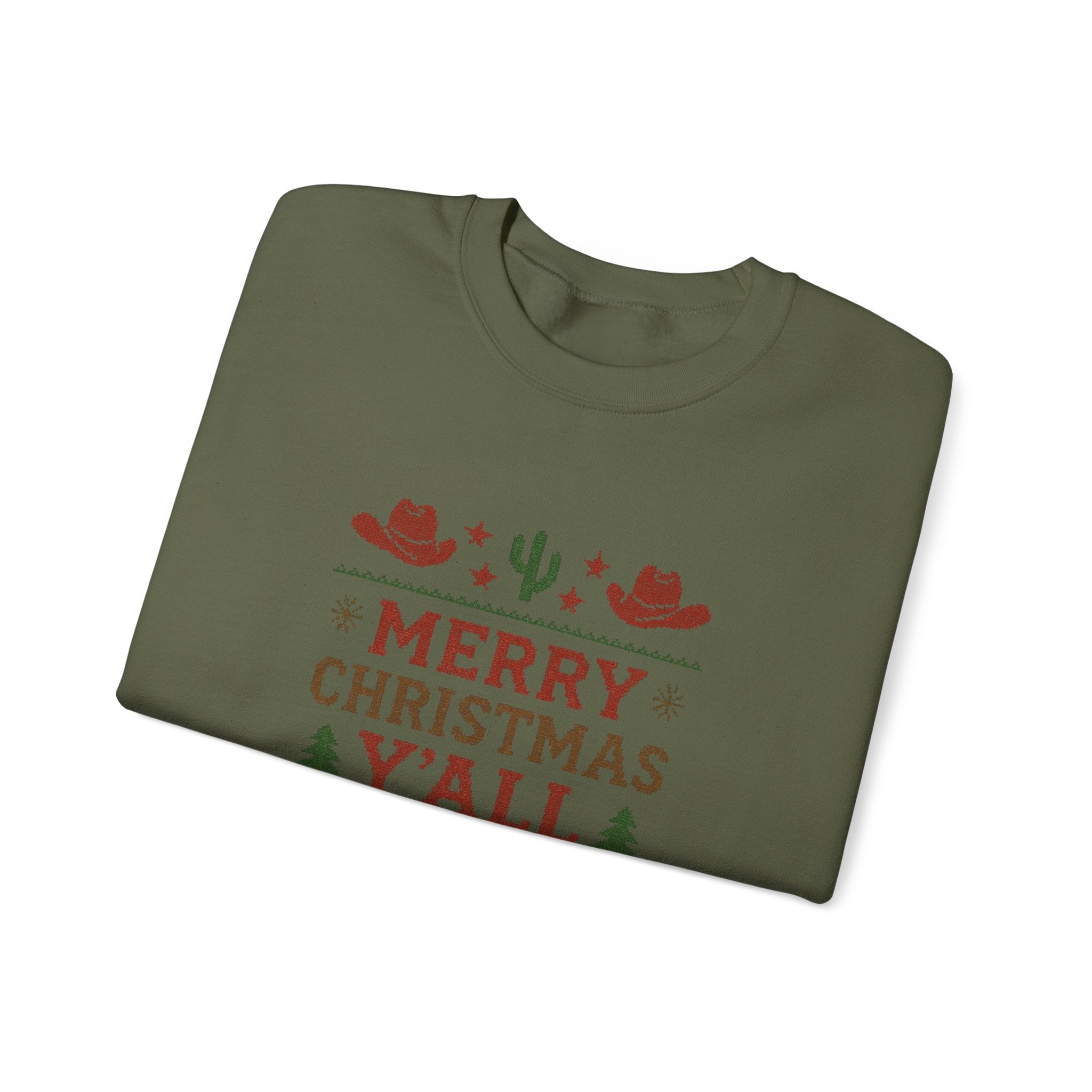 Yeehaw Holiday Sweater: Festive Ranch Crewneck for a Country Christmas by PopCultureByDesign36