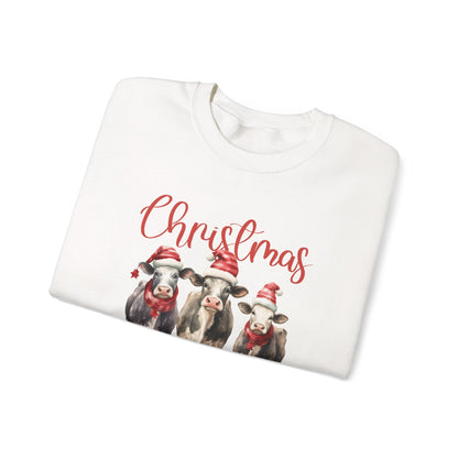 Country Farm Christmas Sweatshirt, Christmas In The Barn - Popbydesign