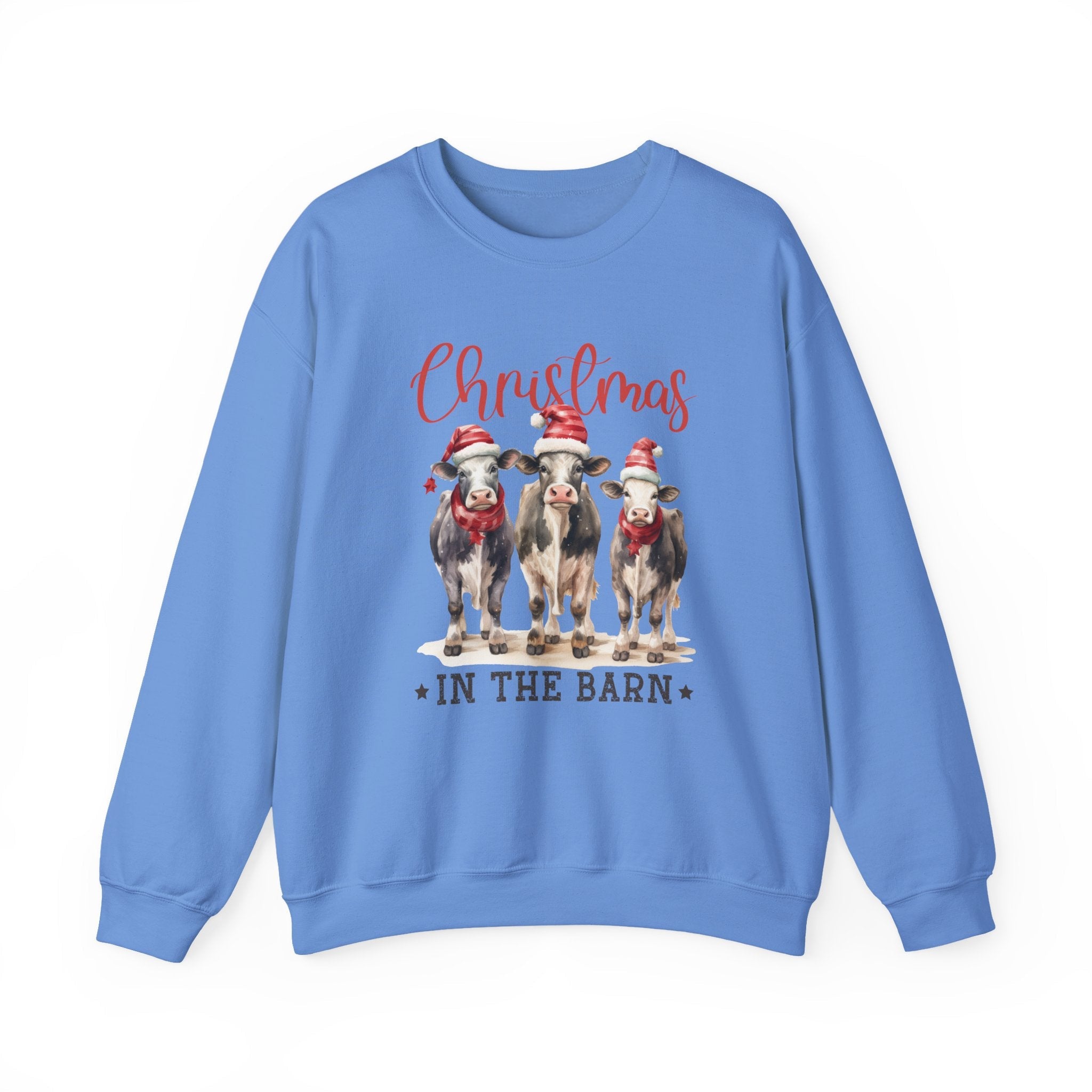 Country Farm Christmas Sweatshirt, Christmas In The Barn by PopCultureByDesign36