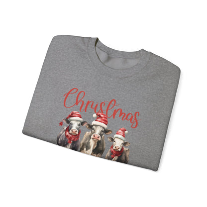 Country Farm Christmas Sweatshirt, Christmas In The Barn - Popbydesign