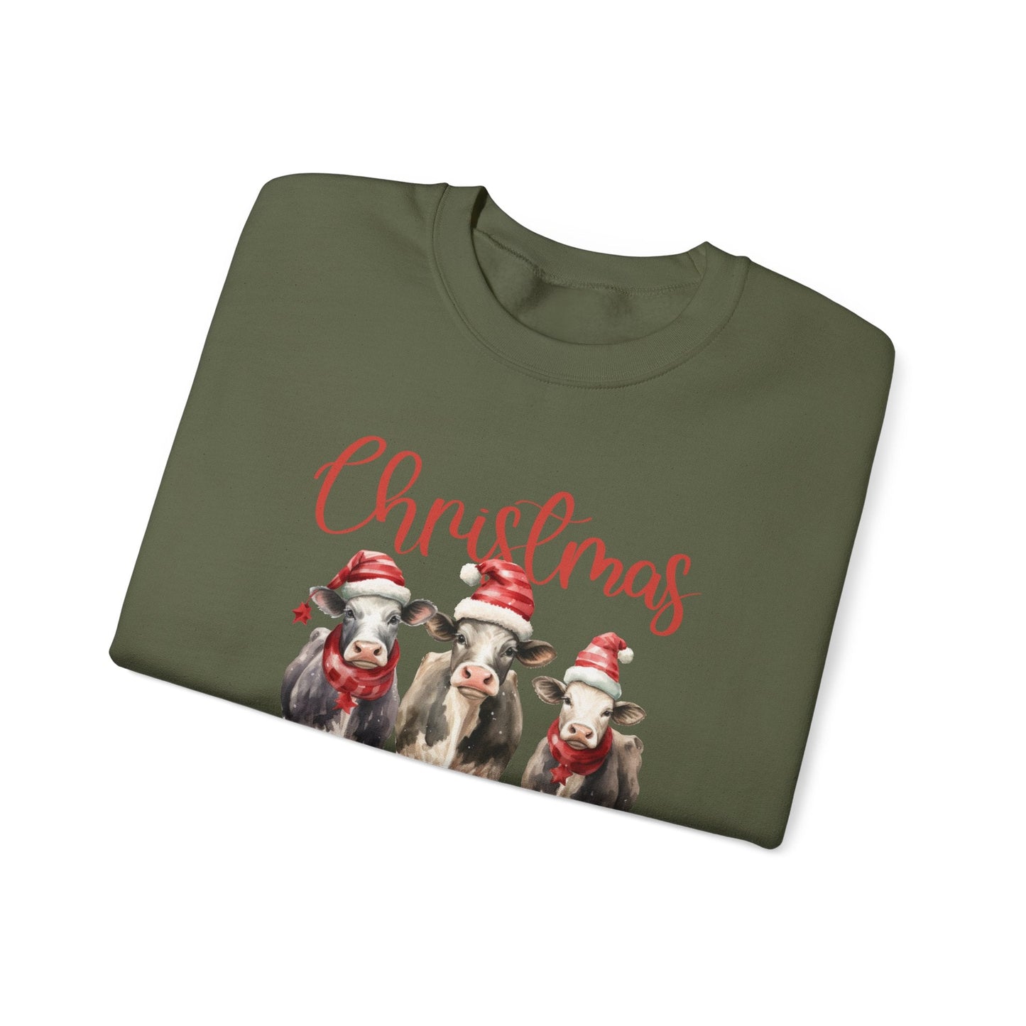 Country Farm Christmas Sweatshirt, Christmas In The Barn - Popbydesign