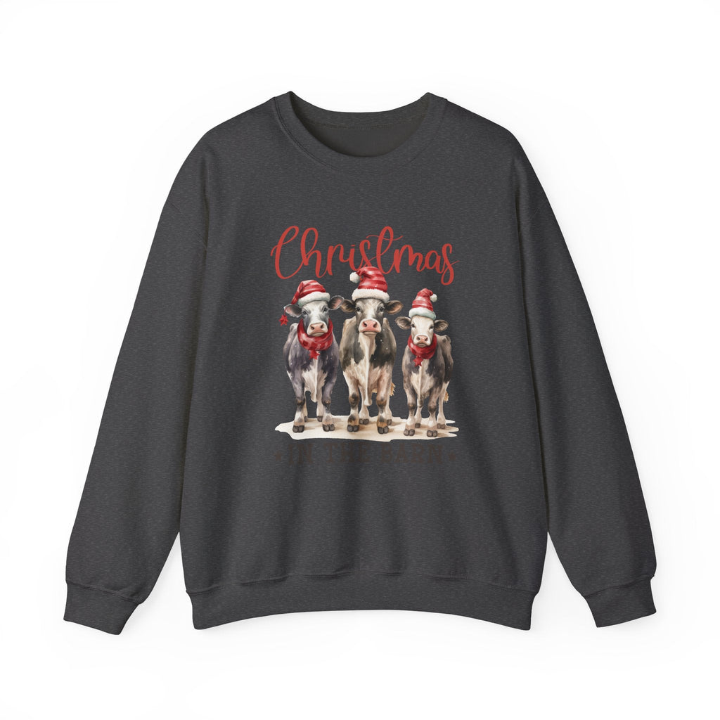 Country Farm Christmas Sweatshirt, Christmas In The Barn by PopCultureByDesign36