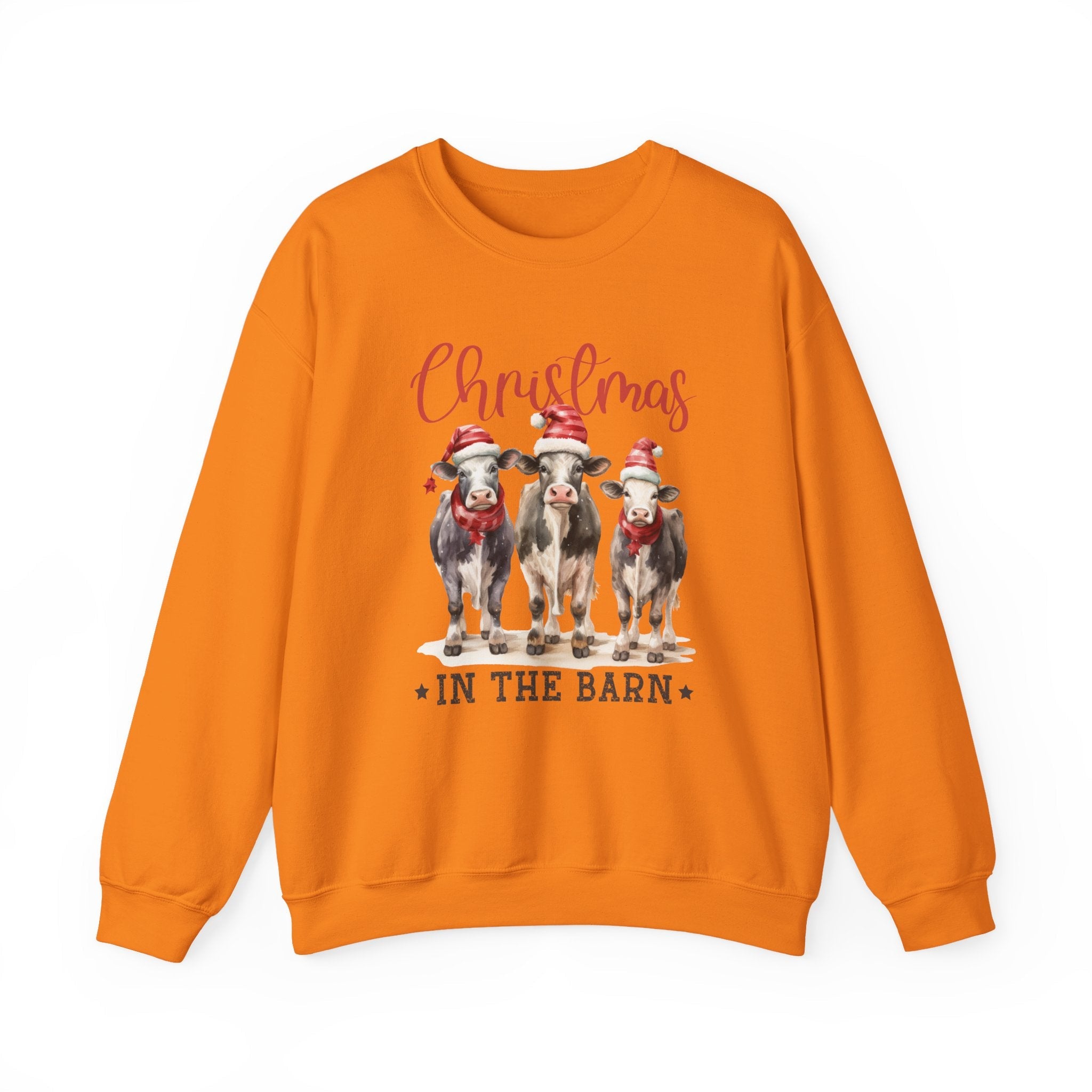 Country Farm Christmas Sweatshirt, Christmas In The Barn by PopCultureByDesign36