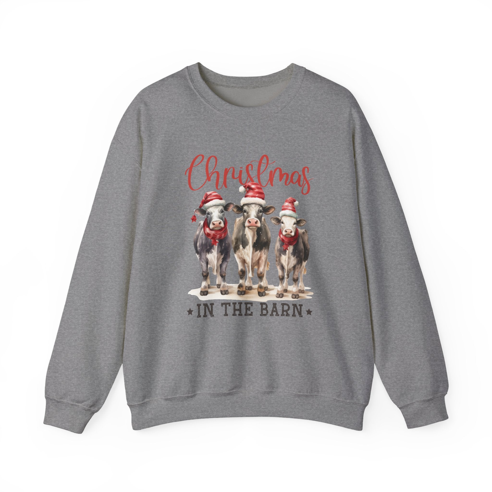Country Farm Christmas Sweatshirt, Christmas In The Barn by PopCultureByDesign36
