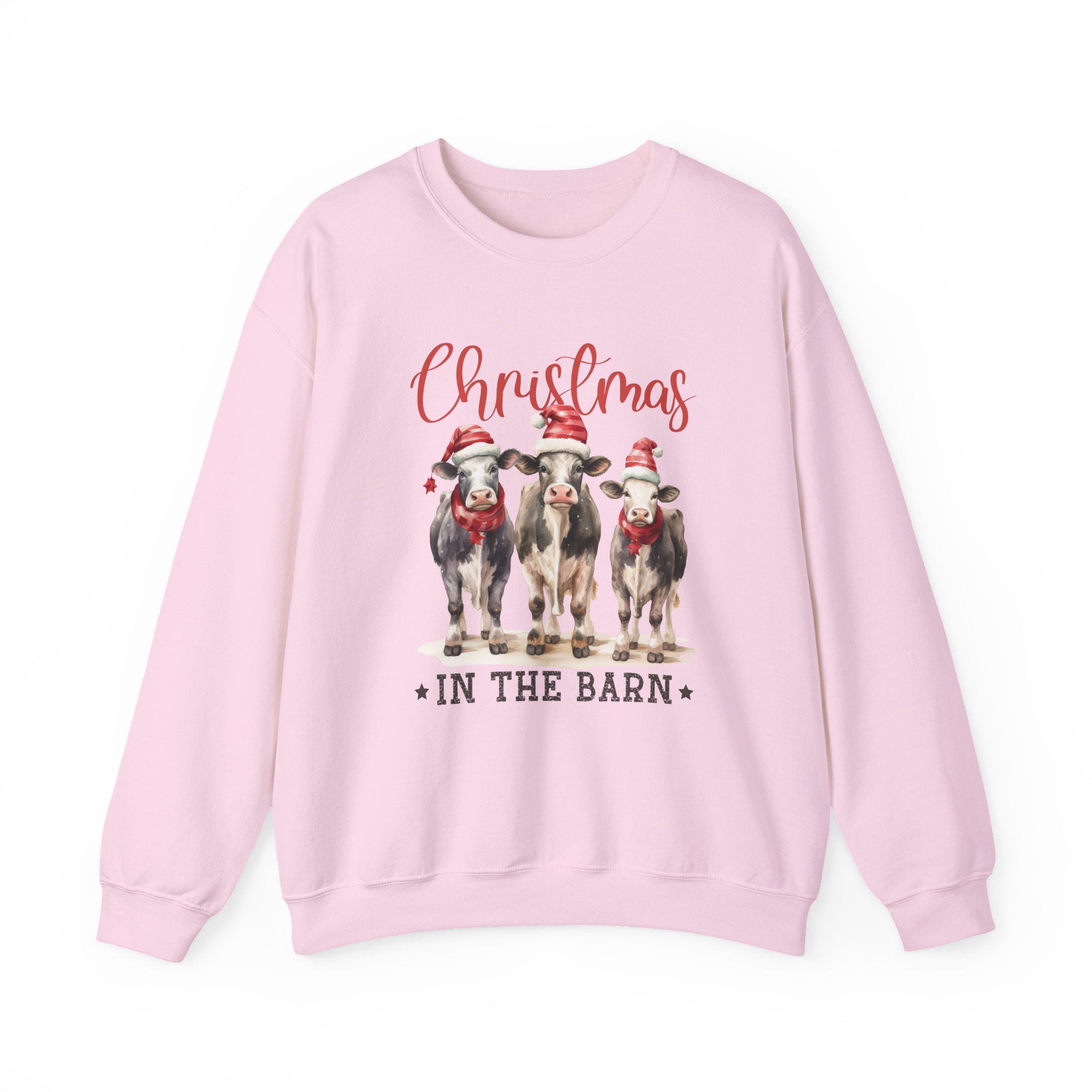 Country Farm Christmas Sweatshirt, Christmas In The Barn by PopCultureByDesign36