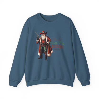 Cowboy Santa Sweatshirt, Horseback Santa Clause, Rodeo Santa - Popbydesign