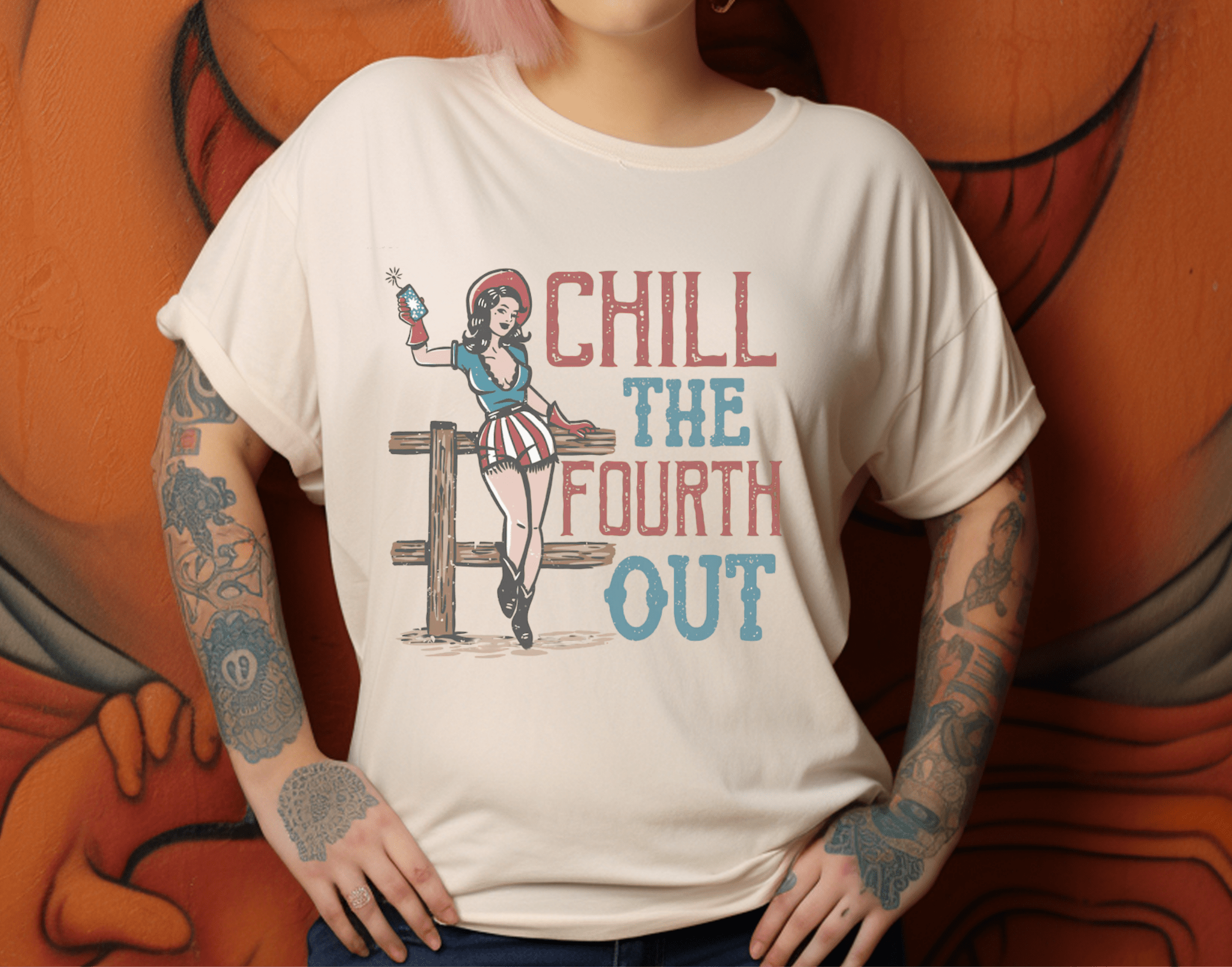 Cowgirl July 4th Retro Shirt, 4th of July Boho Independence Day Tee by PopCultureByDesign36