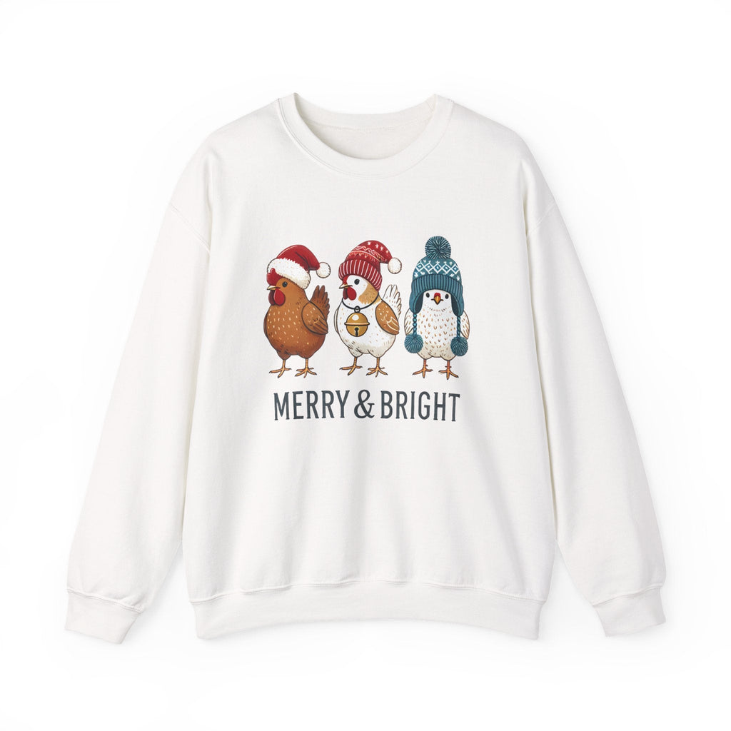 Cute Christmas Chickens Sweatshirt, Xmas Chicken Sweatshirt by PopCultureByDesign36