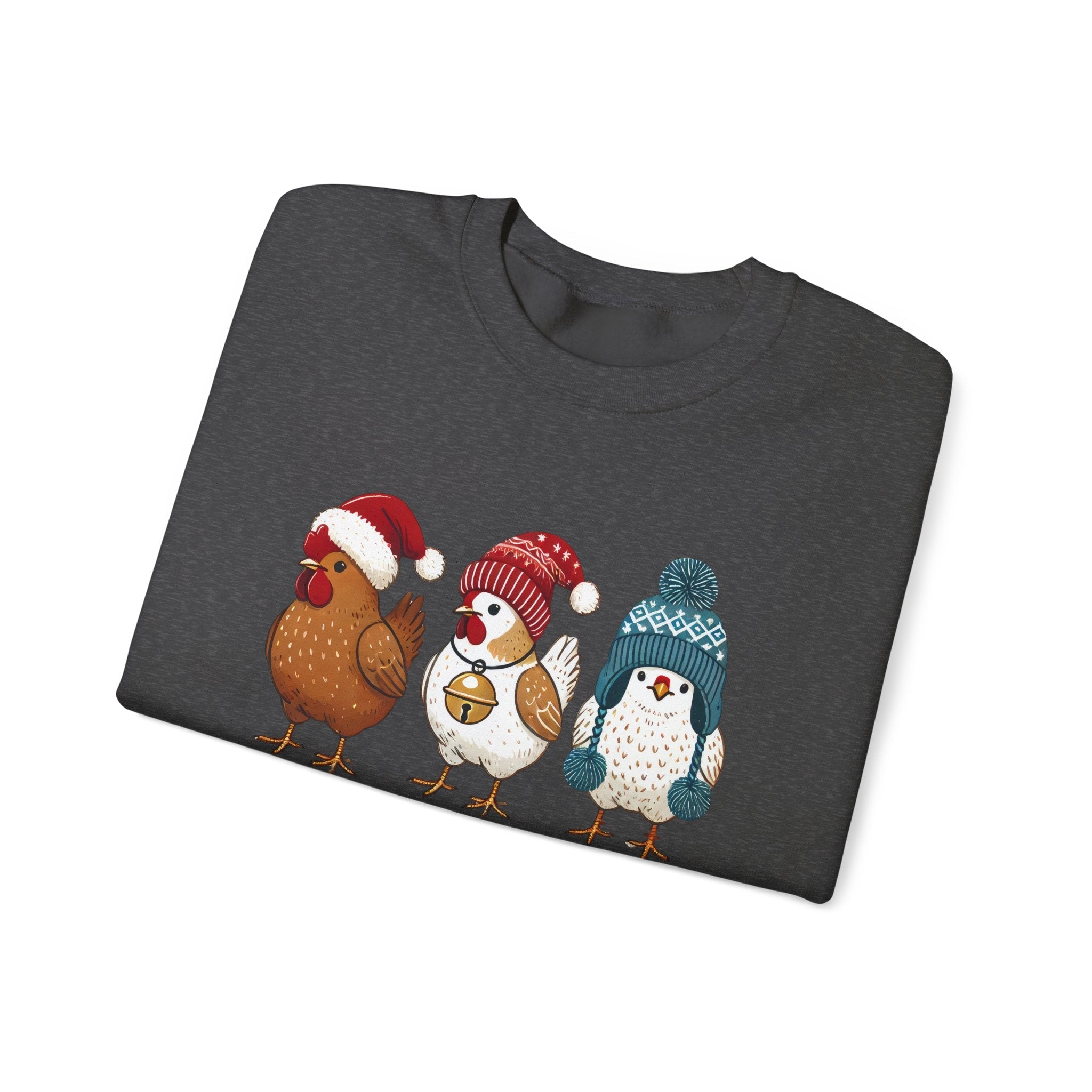Cute Christmas Chickens Sweatshirt, Xmas Chicken Sweatshirt by PopCultureByDesign36