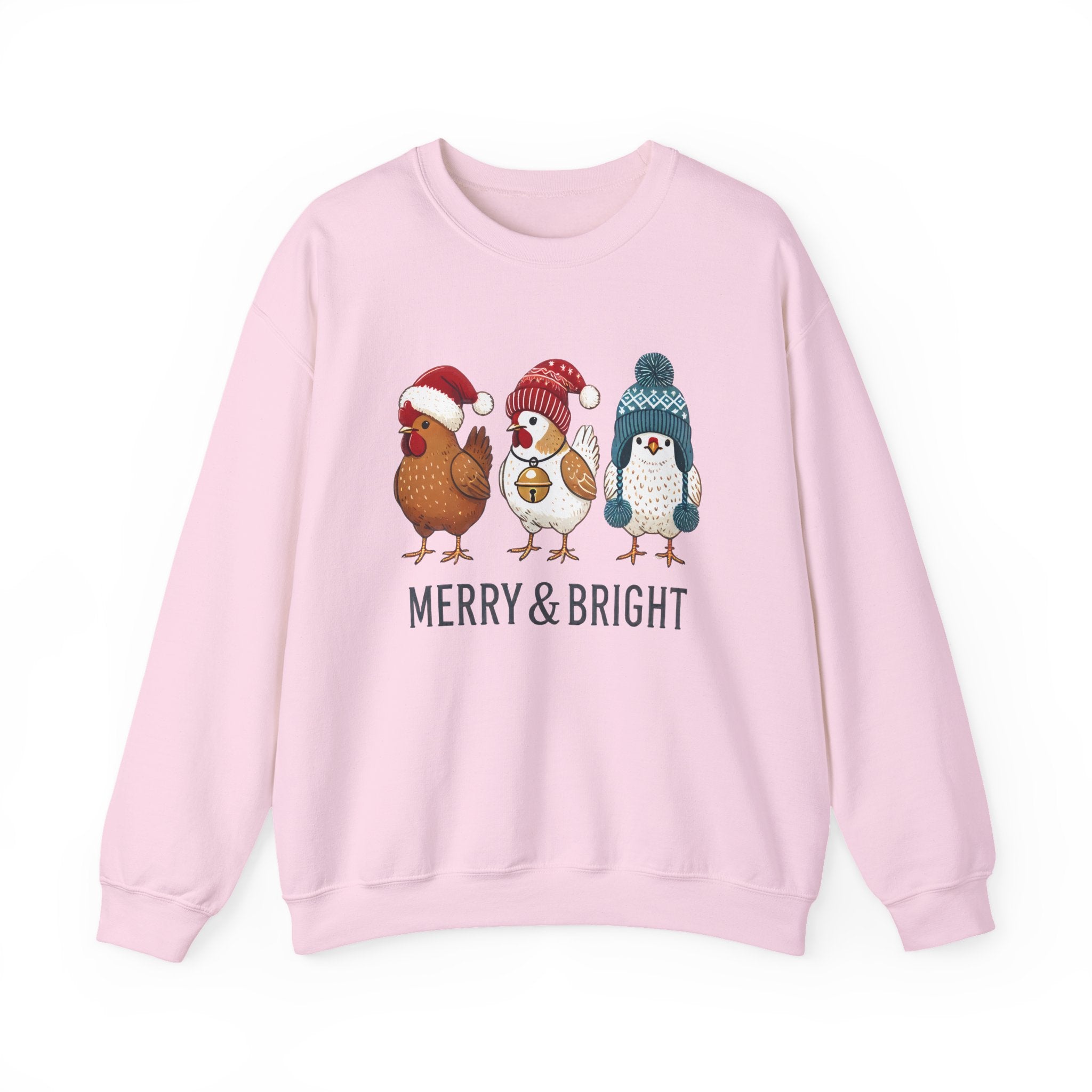 Cute Christmas Chickens Sweatshirt, Xmas Chicken Sweatshirt by PopCultureByDesign36