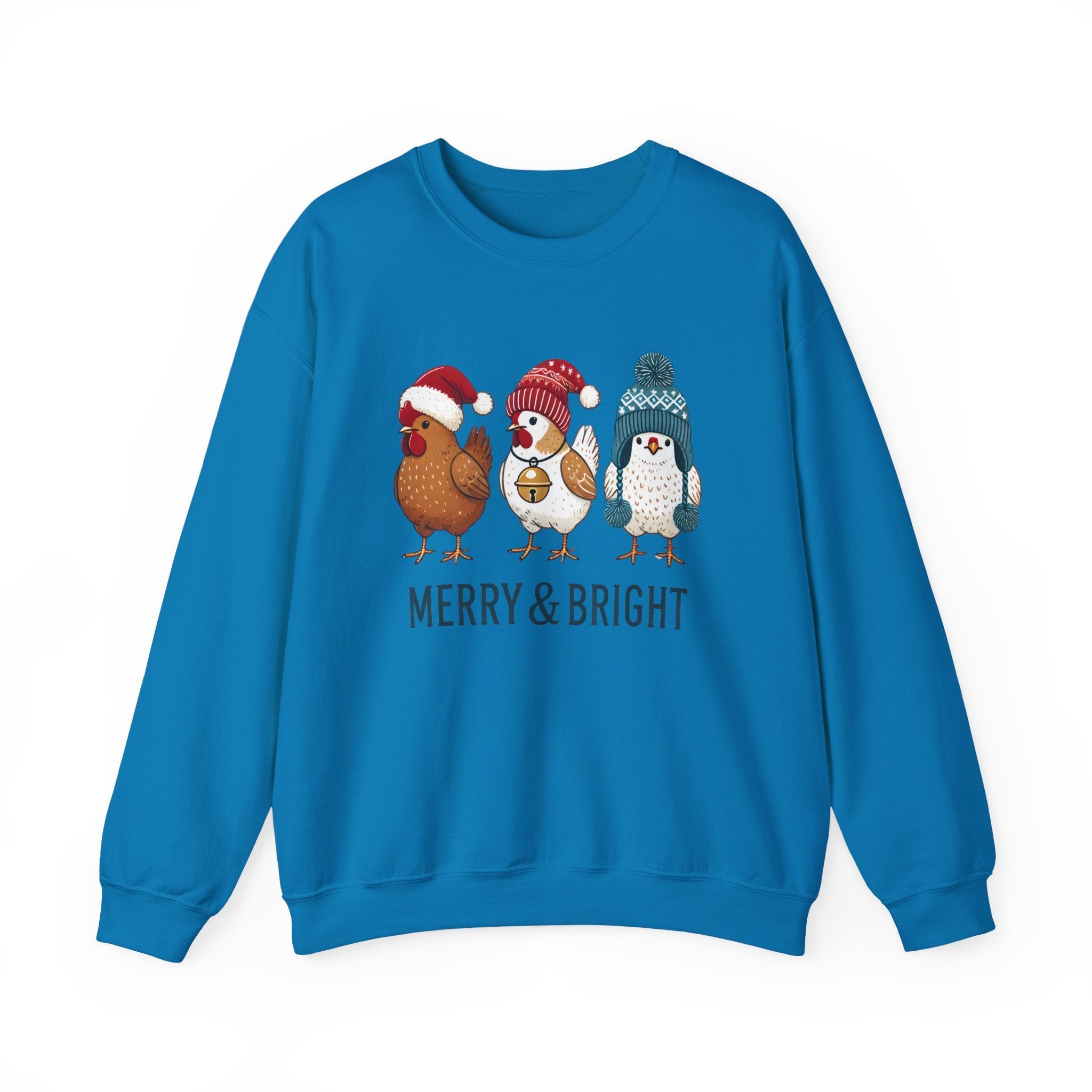 Cute Christmas Chickens Sweatshirt, Xmas Chicken Sweatshirt by PopCultureByDesign36