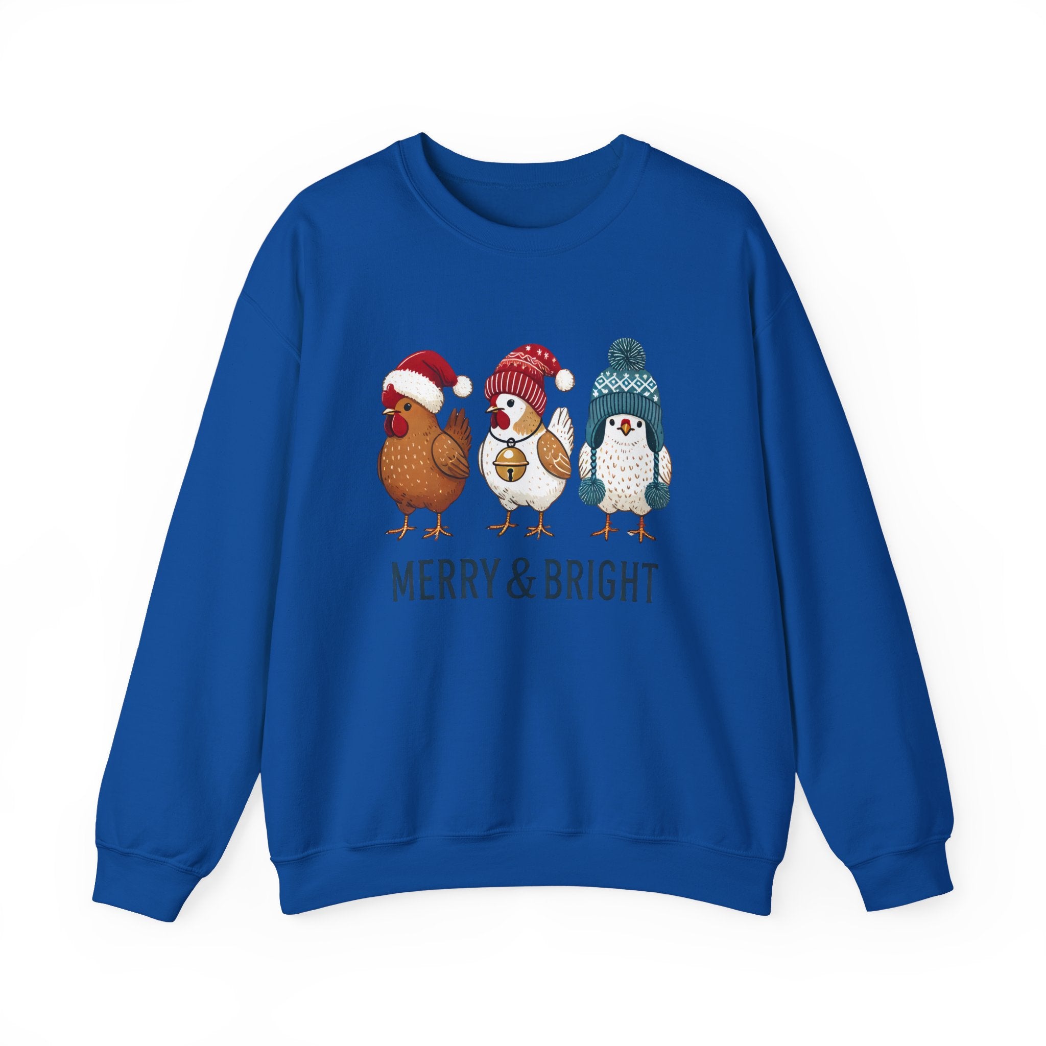 Cute Christmas Chickens Sweatshirt, Xmas Chicken Sweatshirt by PopCultureByDesign36