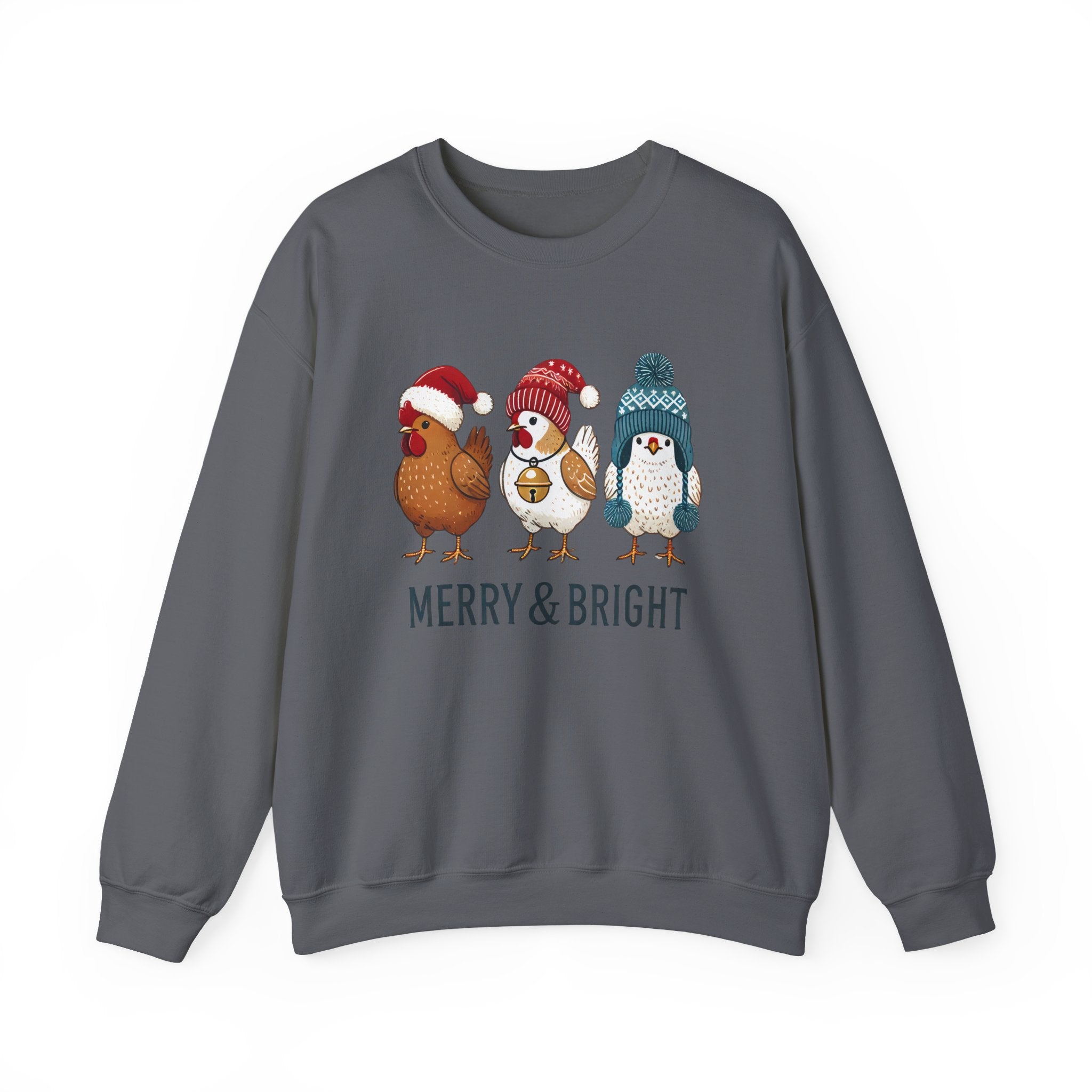 Cute Christmas Chickens Sweatshirt, Xmas Chicken Sweatshirt by PopCultureByDesign36