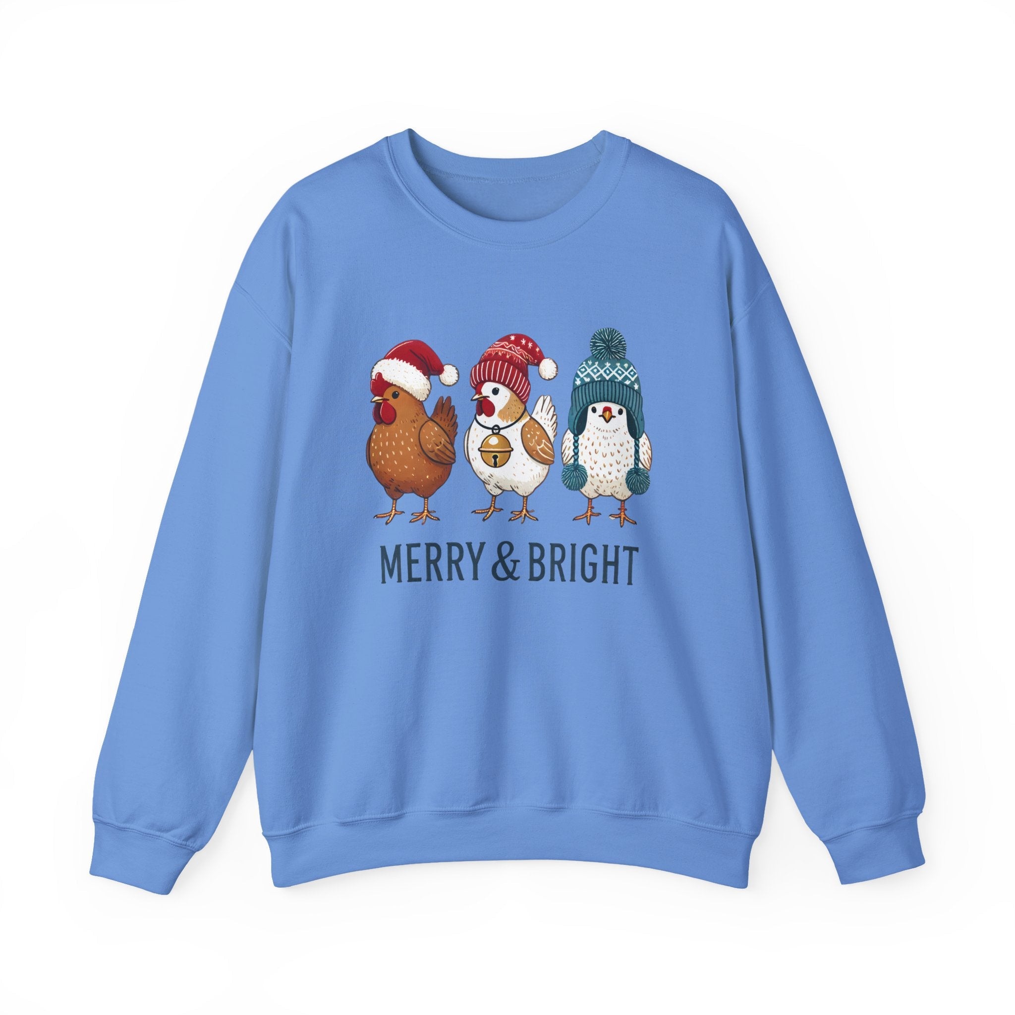 Cute Christmas Chickens Sweatshirt, Xmas Chicken Sweatshirt by PopCultureByDesign36