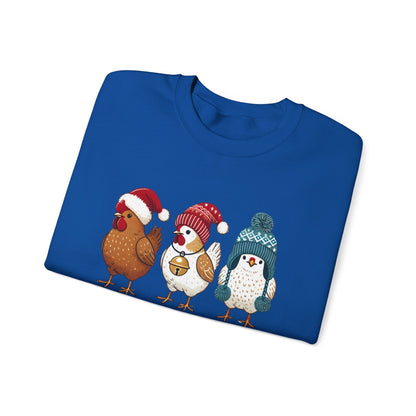 Cute Christmas Chickens Sweatshirt, Xmas Chicken Sweatshirt - Popbydesign