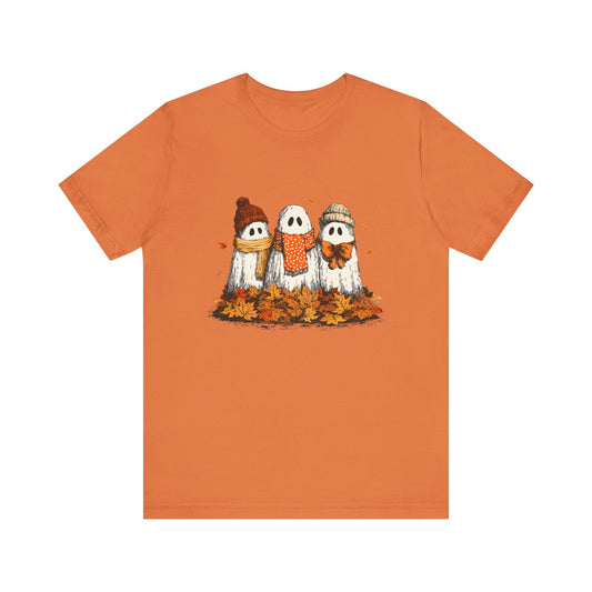 Cute Fall Ghosts Tee, Halloween T-Shirt, Ghost Graphic Tee - Popbydesign