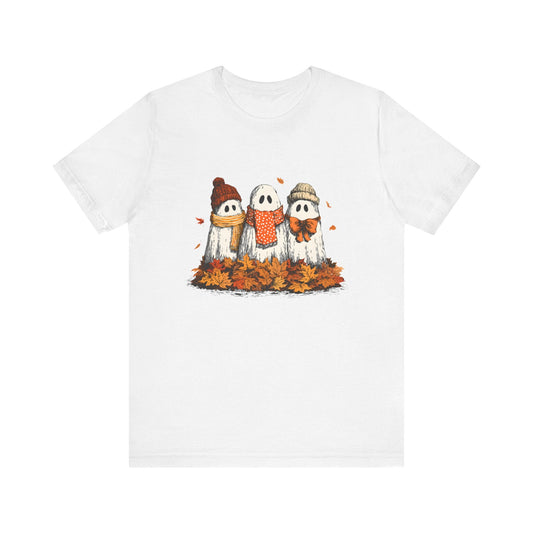 Cute Fall Ghosts Tee, Halloween T-Shirt, Ghost Graphic Tee - Popbydesign