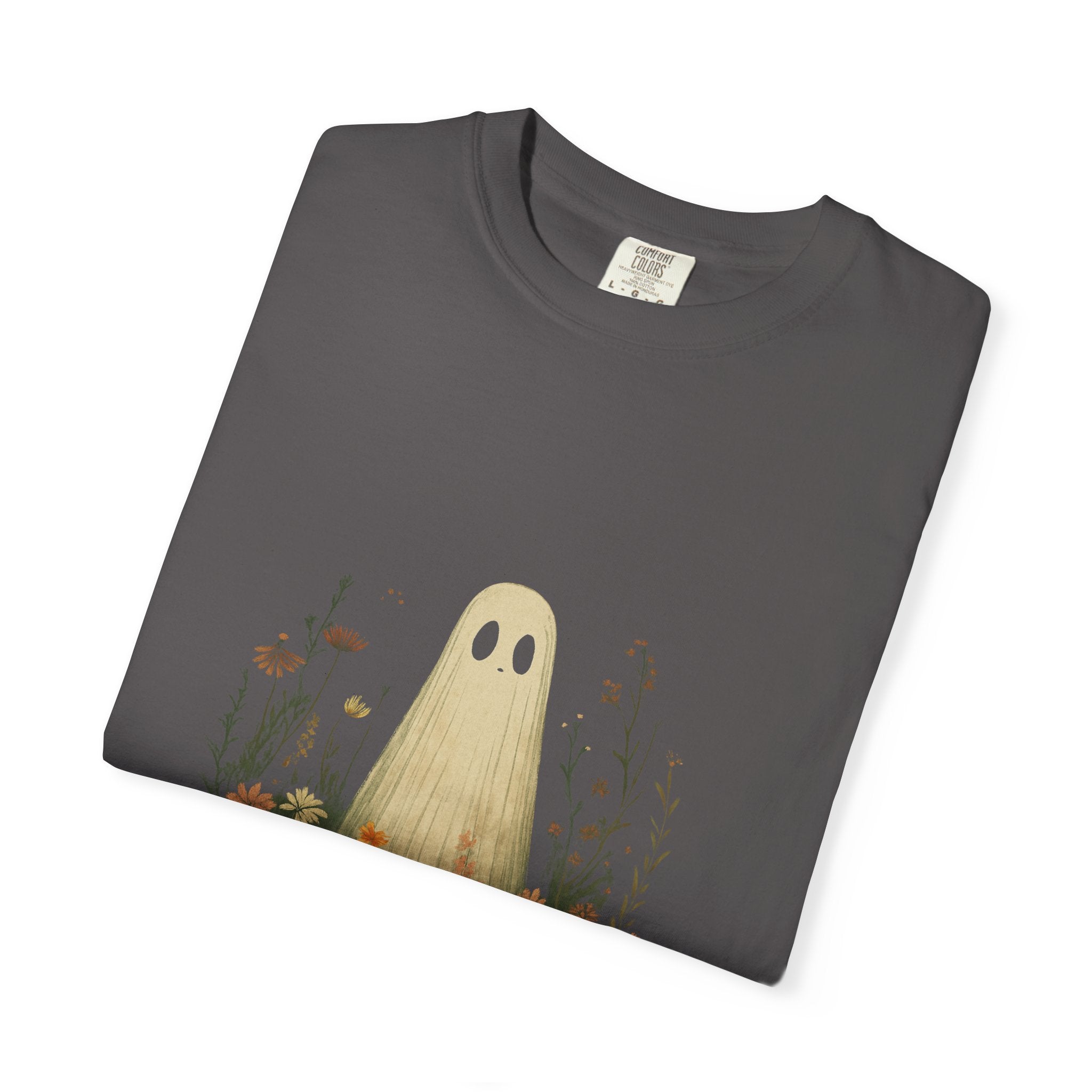 Cute Ghost in Wildflowers Shirt, Halloween Floral Tee by PopCultureByDesign36