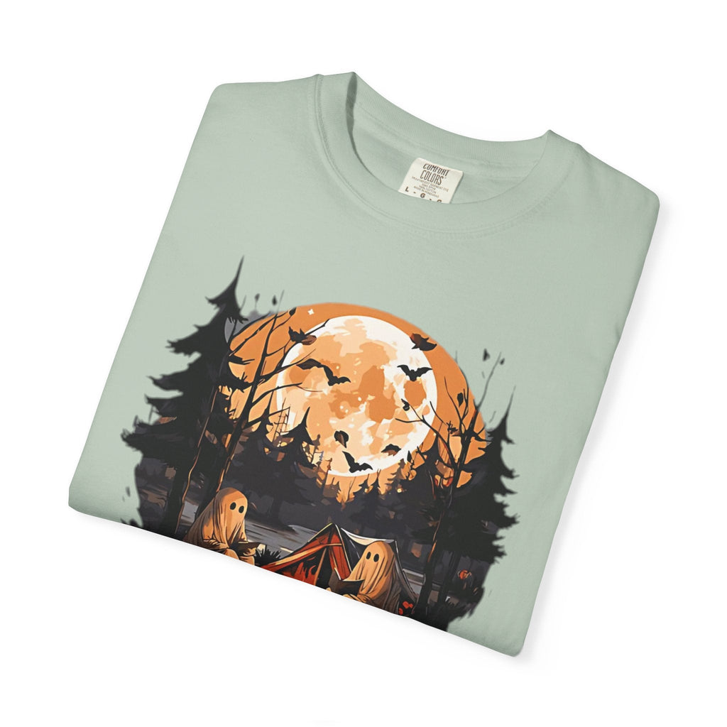 Cute Ghost Shirt, ghost reading Shirt, Cute campfire ghost by Printify