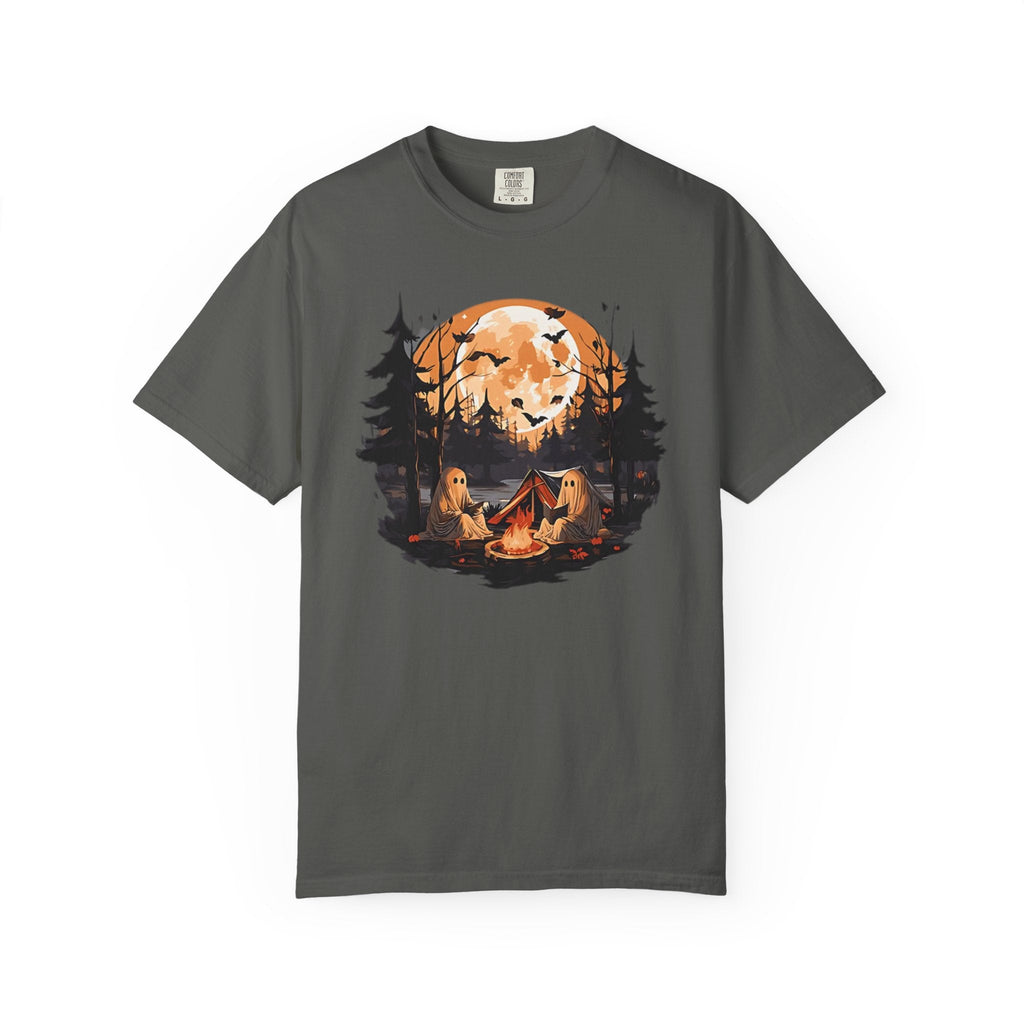 Cute Ghost Shirt, ghost reading Shirt, Cute campfire ghost by Printify