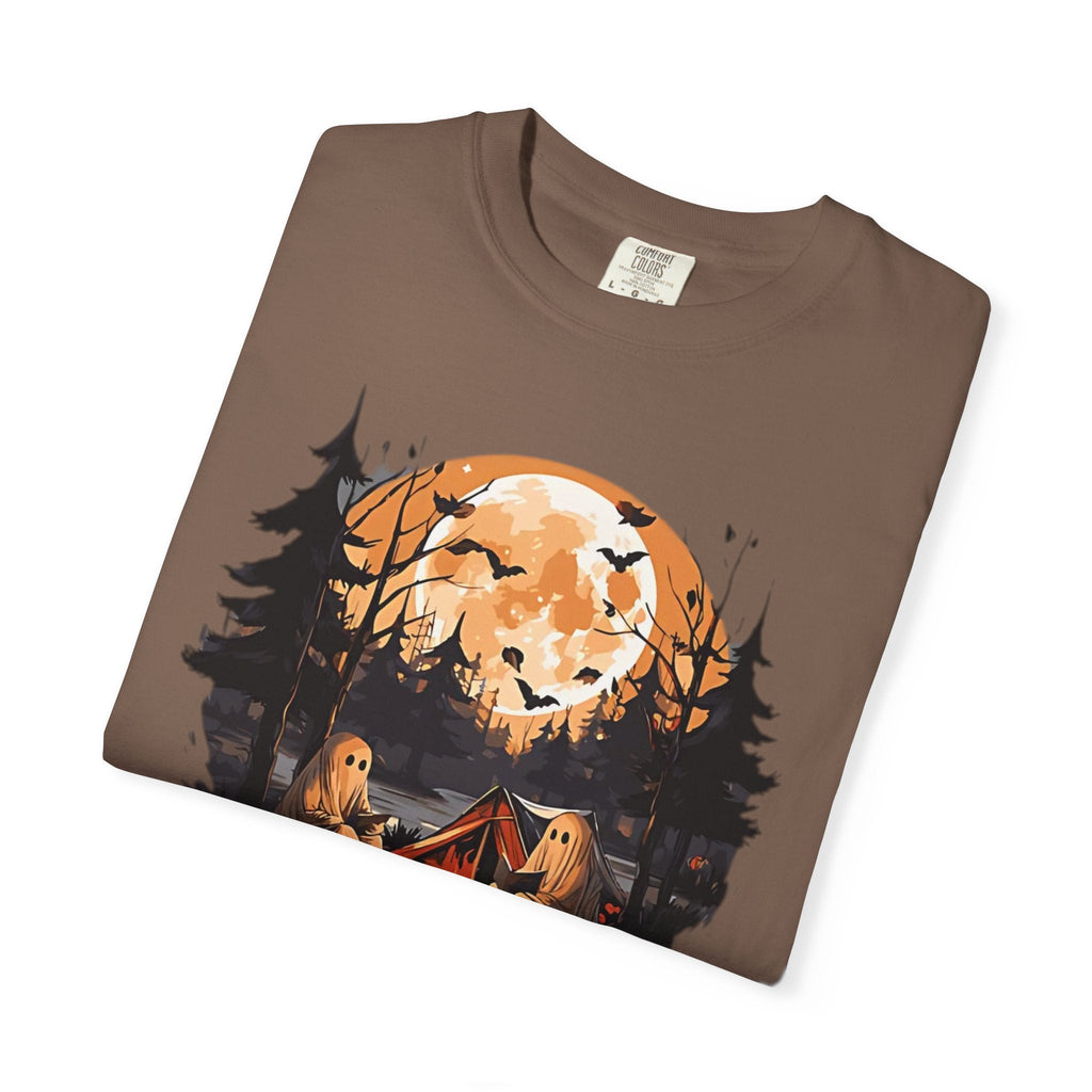 Cute Ghost Shirt, ghost reading Shirt, Cute campfire ghost by Printify
