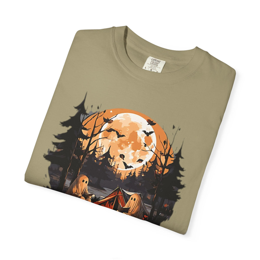 Cute Ghost Shirt, ghost reading Shirt, Cute campfire ghost by Printify