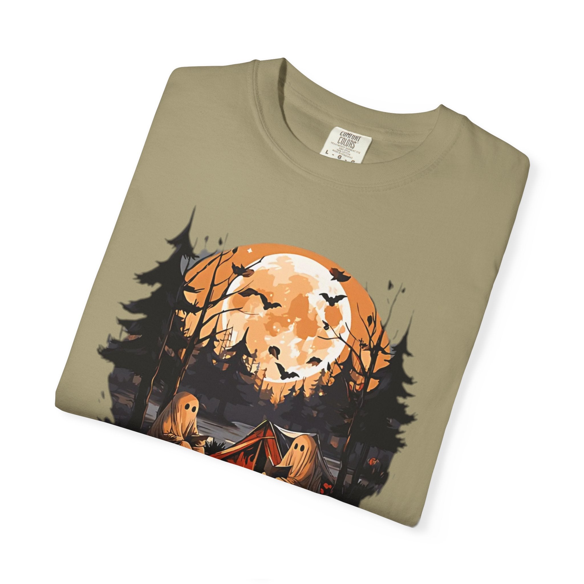 Cute Ghost Shirt, ghost reading Shirt, Cute campfire ghost by Printify