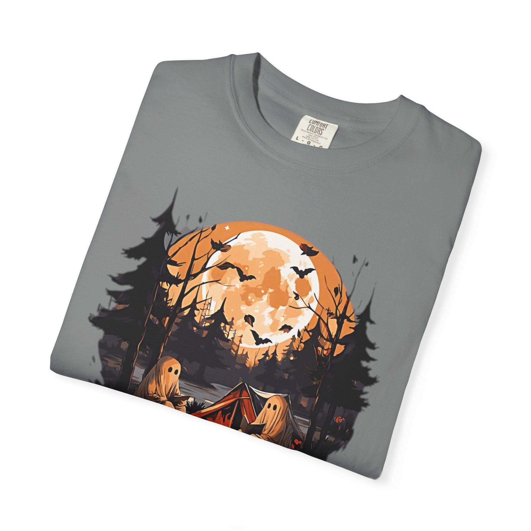 Cute Ghost Shirt, ghost reading Shirt, Cute campfire ghost by Printify