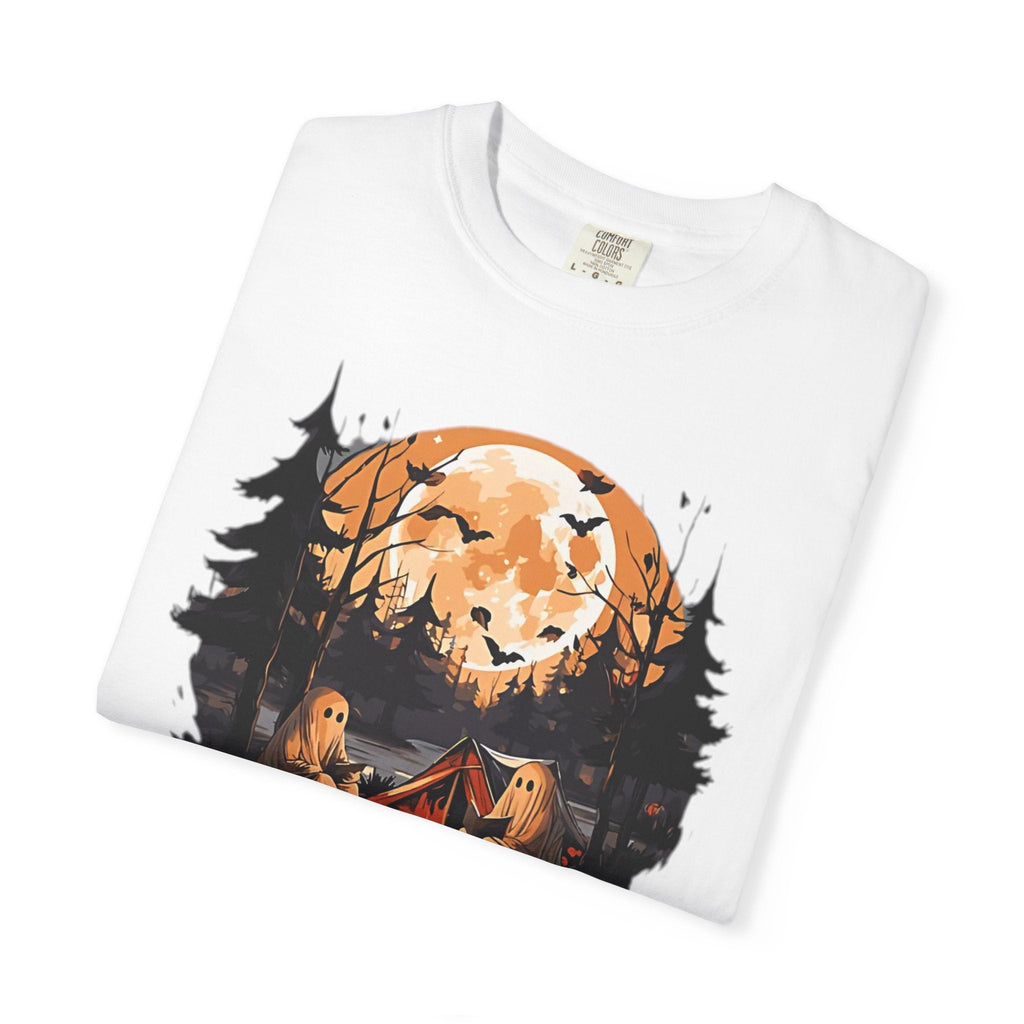 Cute Ghost Shirt, ghost reading Shirt, Cute campfire ghost by Printify