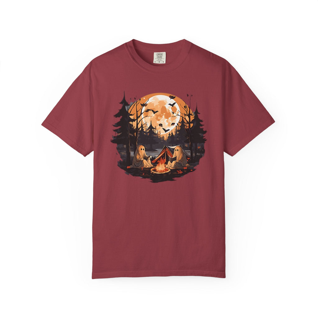 Cute Ghost Shirt, ghost reading Shirt, Cute campfire ghost by Printify