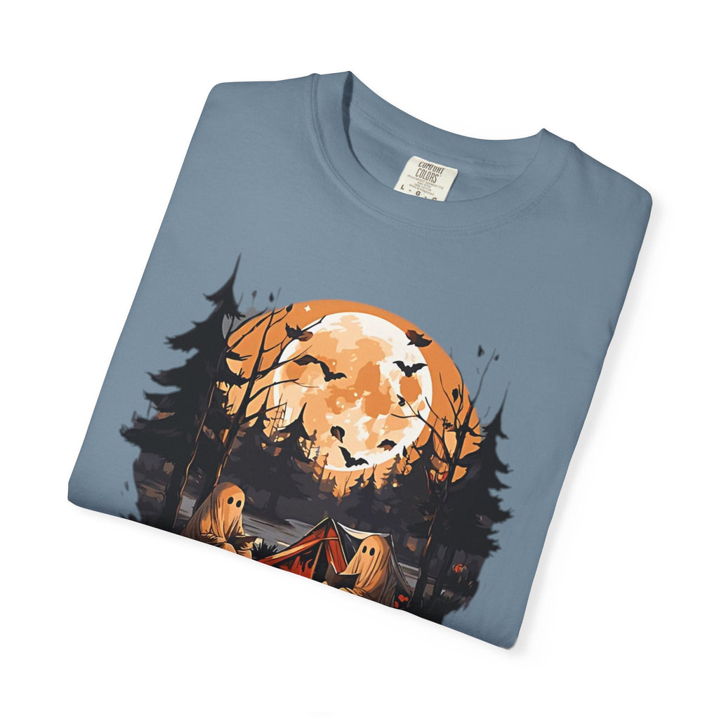 Cute Ghost Shirt, ghost reading Shirt, Cute campfire ghost by Printify