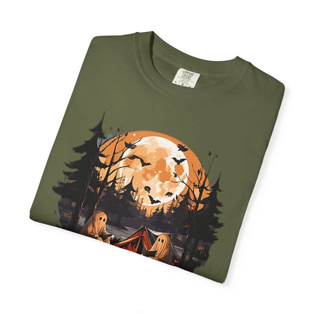 Cute Ghost Shirt, ghost reading Shirt, Cute campfire ghost by Printify