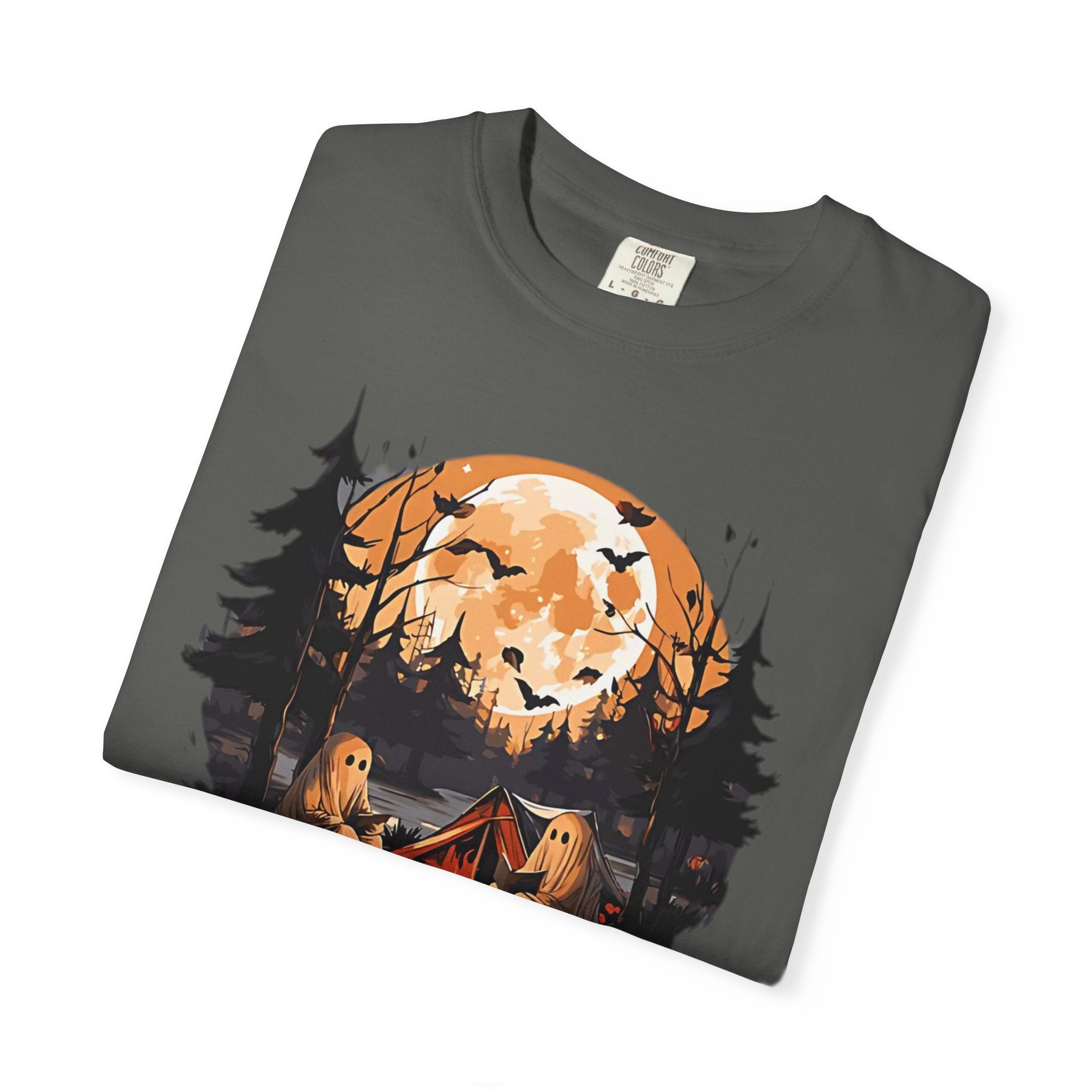 Cute Ghost Shirt, ghost reading Shirt, Cute campfire ghost by Printify