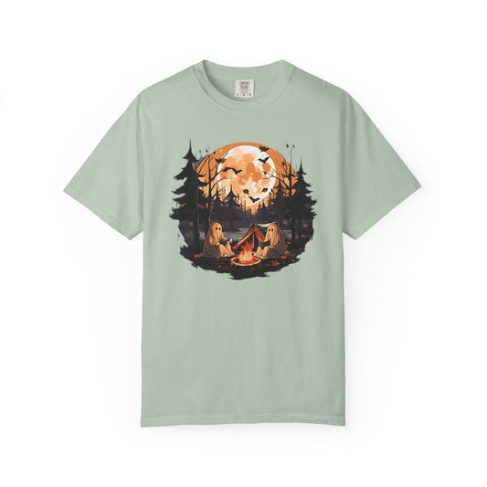 Cute Ghost Shirt, ghost reading Shirt, Cute campfire ghost - Popbydesign