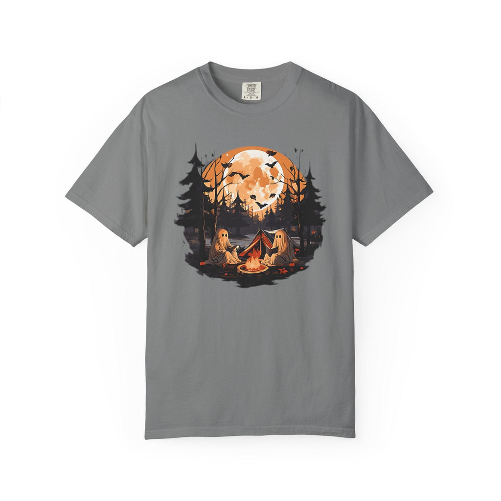 Cute Ghost Shirt, ghost reading Shirt, Cute campfire ghost by Printify