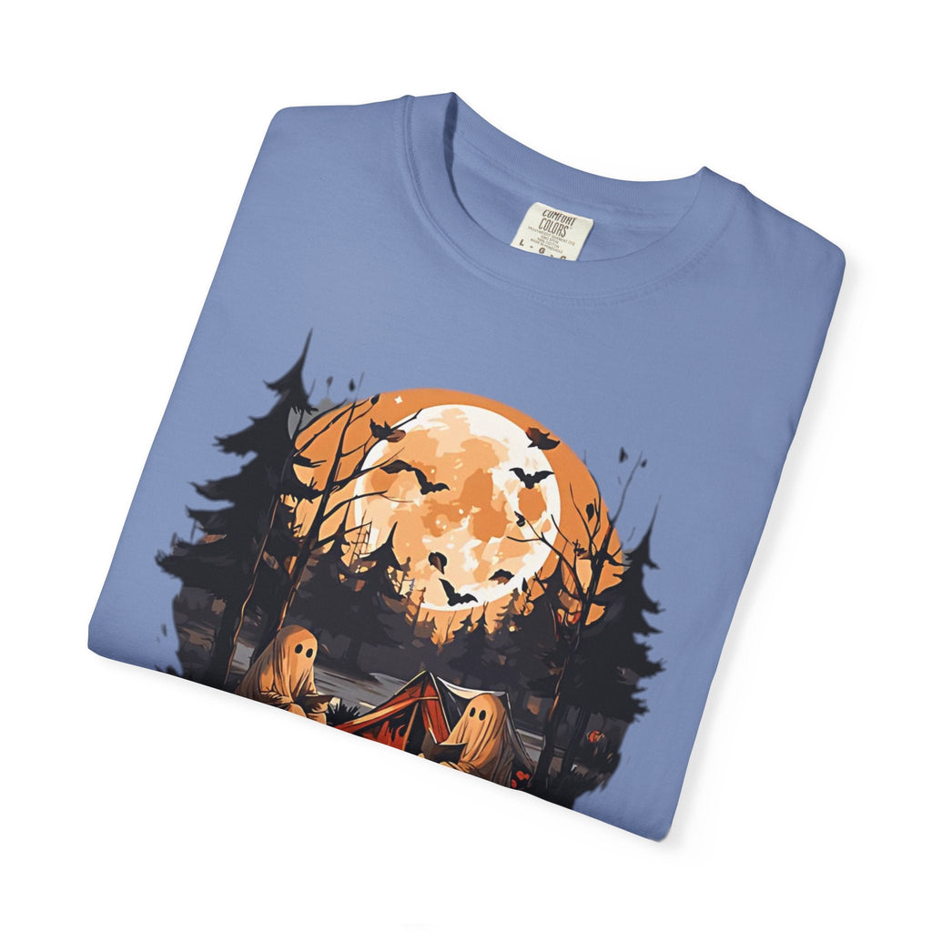 Cute Ghost Shirt, ghost reading Shirt, Cute campfire ghost by Printify