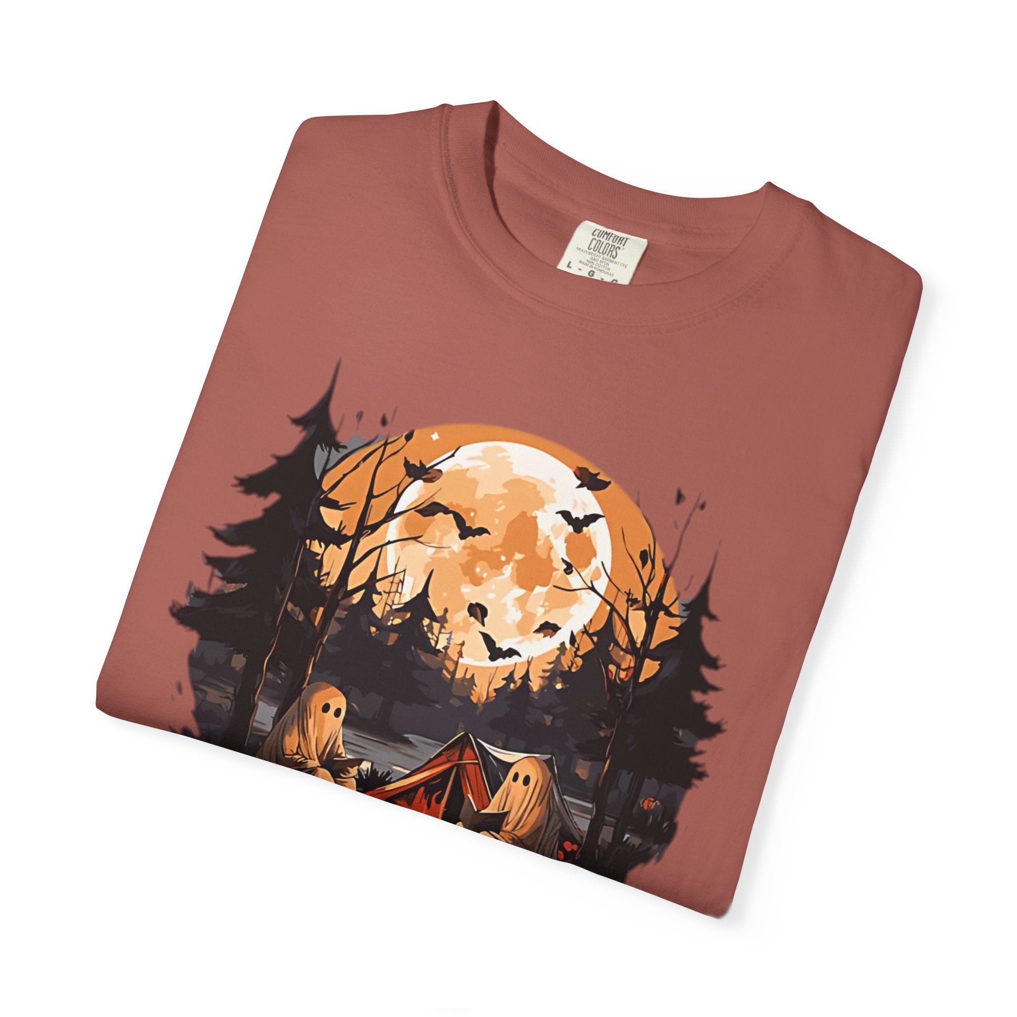 Cute Ghost Shirt, ghost reading Shirt, Cute campfire ghost by Printify