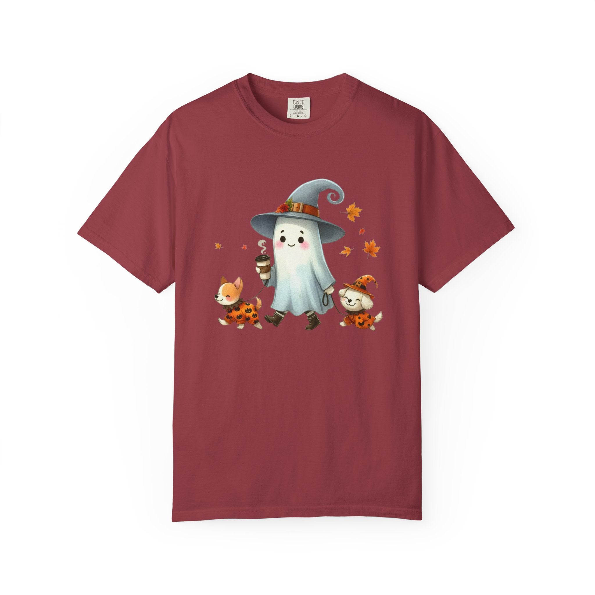 Cute ghost walking dogs shirt, cute dogs fall shirt by Printify